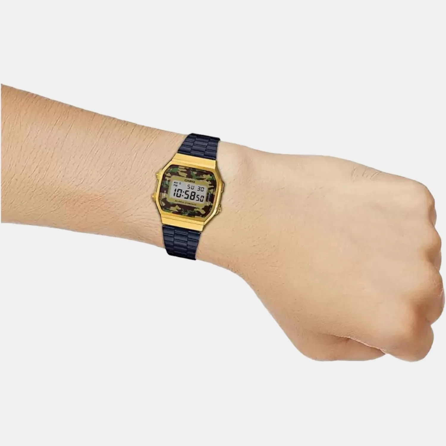 Vintage Men Quartz Black Dial Digital Stainless Steel Watch D148 - Image 5