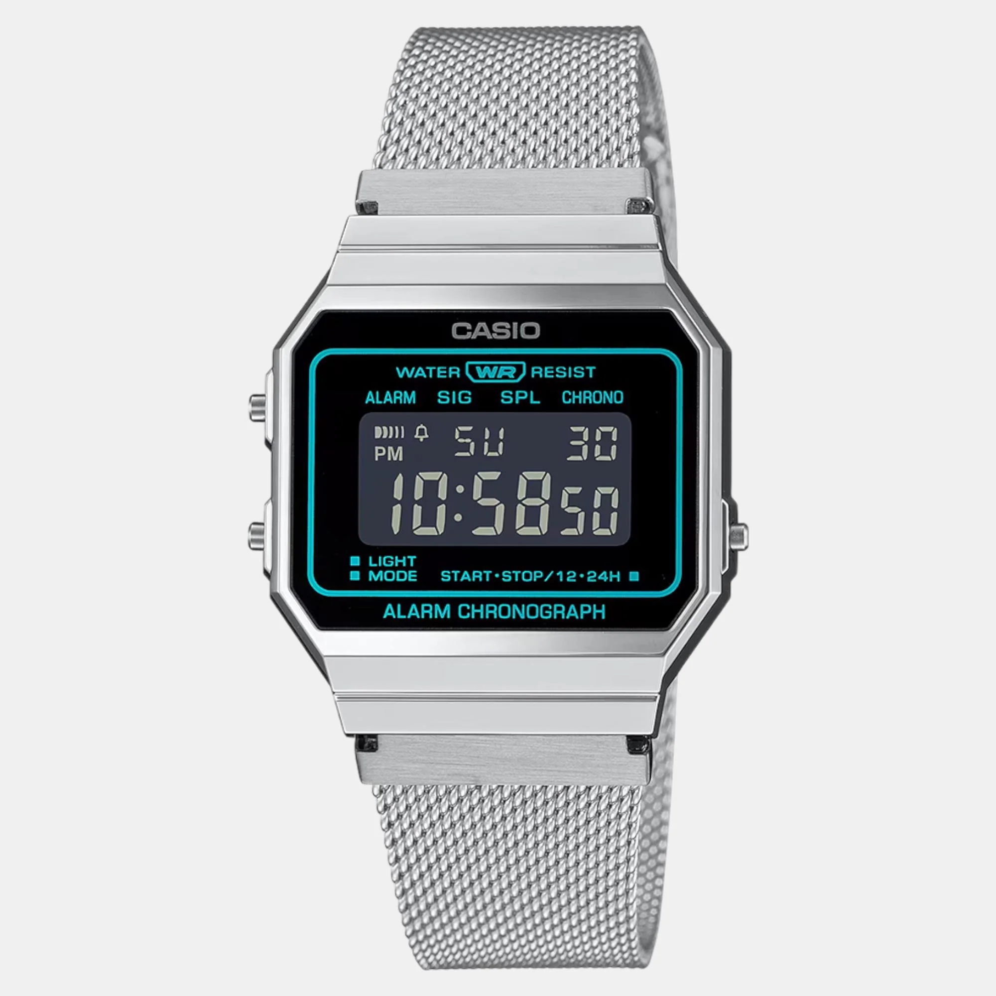 Vintage Unisex Quartz Black Dial Digital Mesh Watch D329