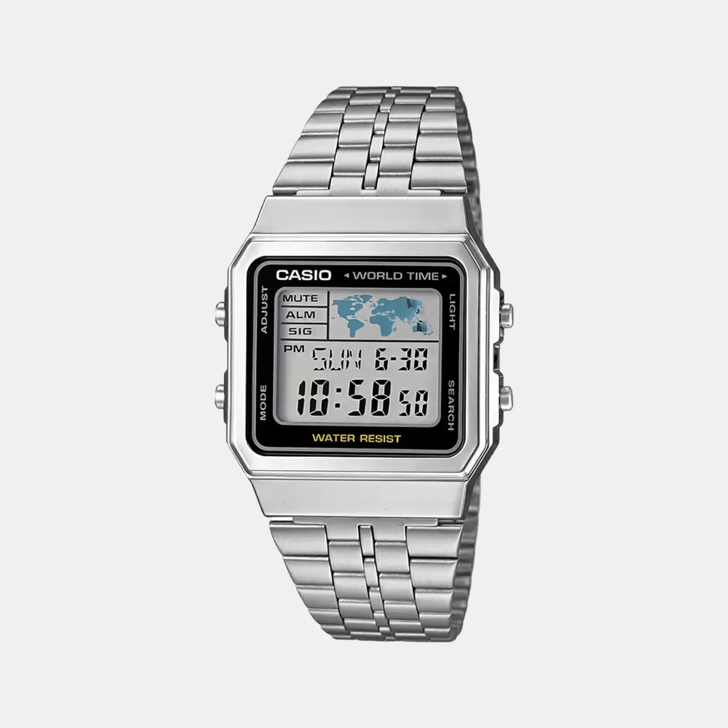 Vintage Unisex Quartz Black Dial Digital Stainless Steel Watch D133