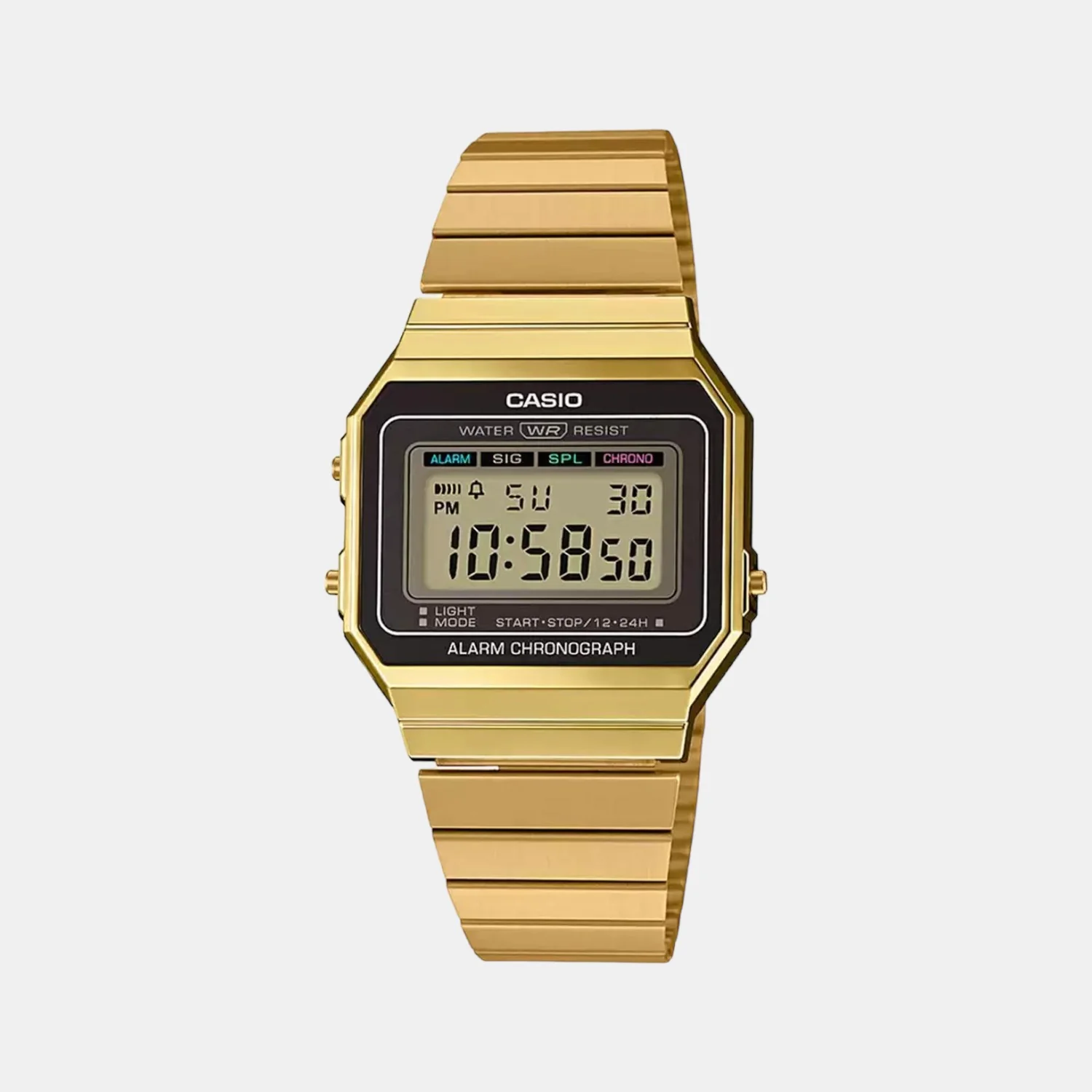 Vintage Unisex Quartz Black Dial Digital Stainless Steel Watch D198