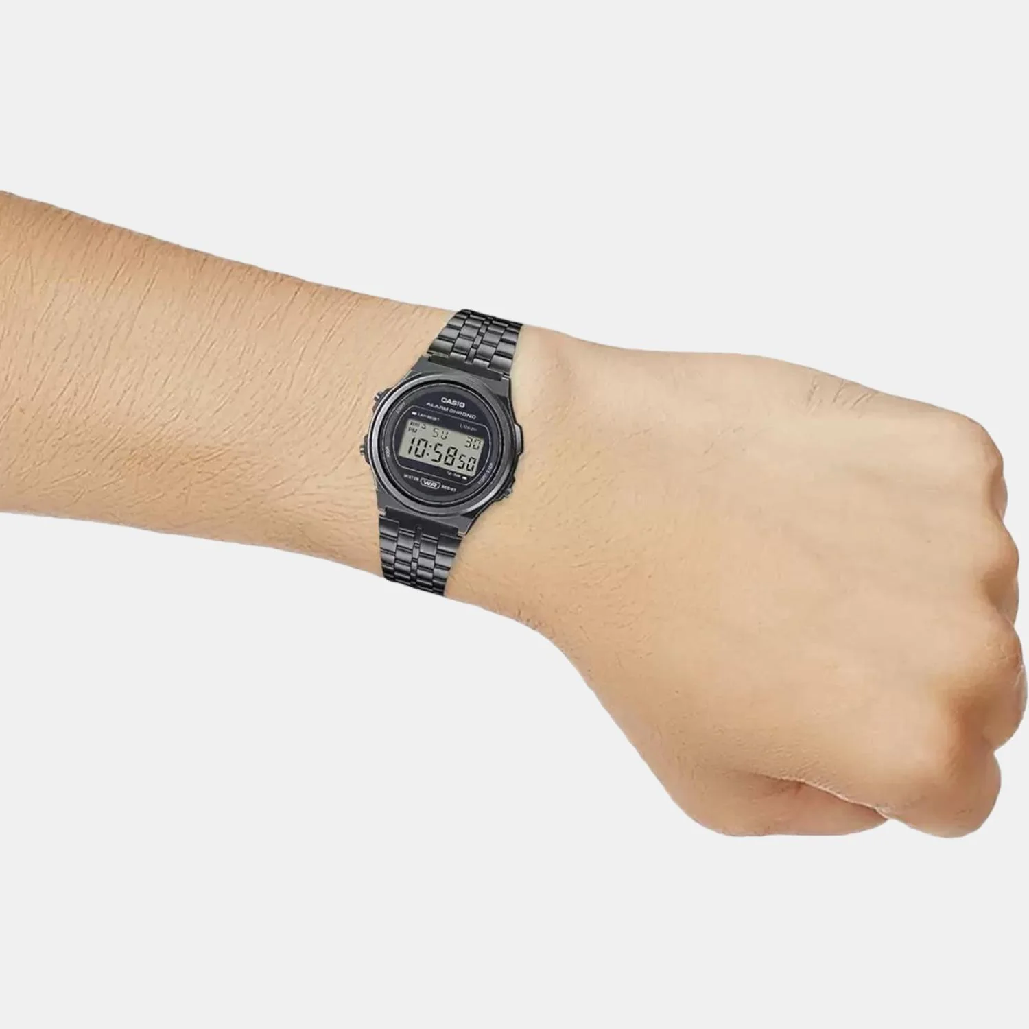 Vintage Unisex Quartz Black Dial Digital Stainless Steel Watch D225 - Image 7