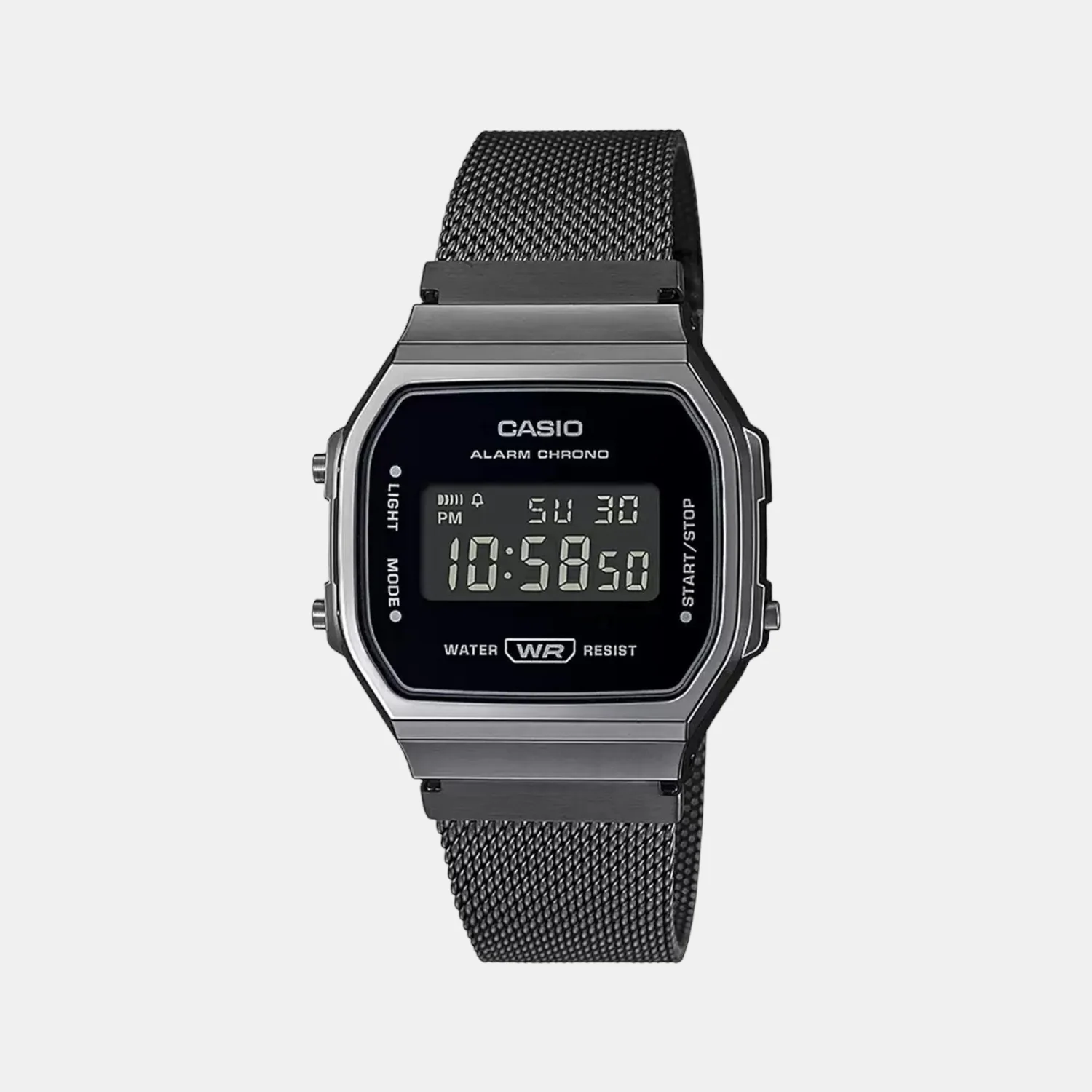 Vintage Unisex Quartz Black Dial Digital Mesh Watch D259