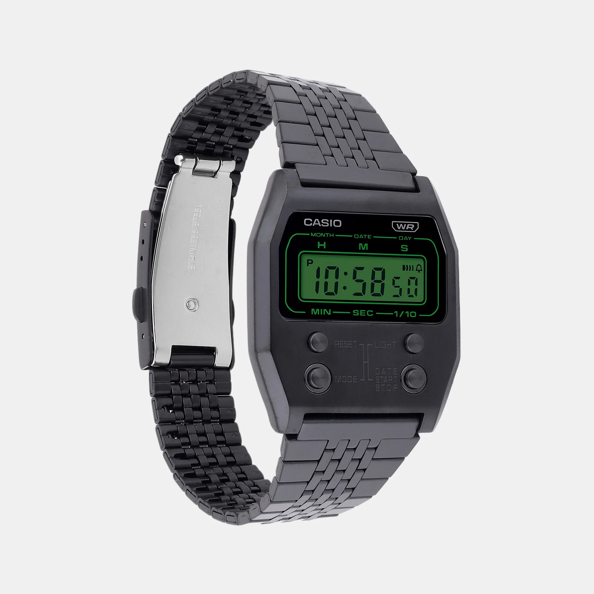 Vintage Unisex Quartz Black Dial Digital Stainless Steel Watch D325 - Image 5