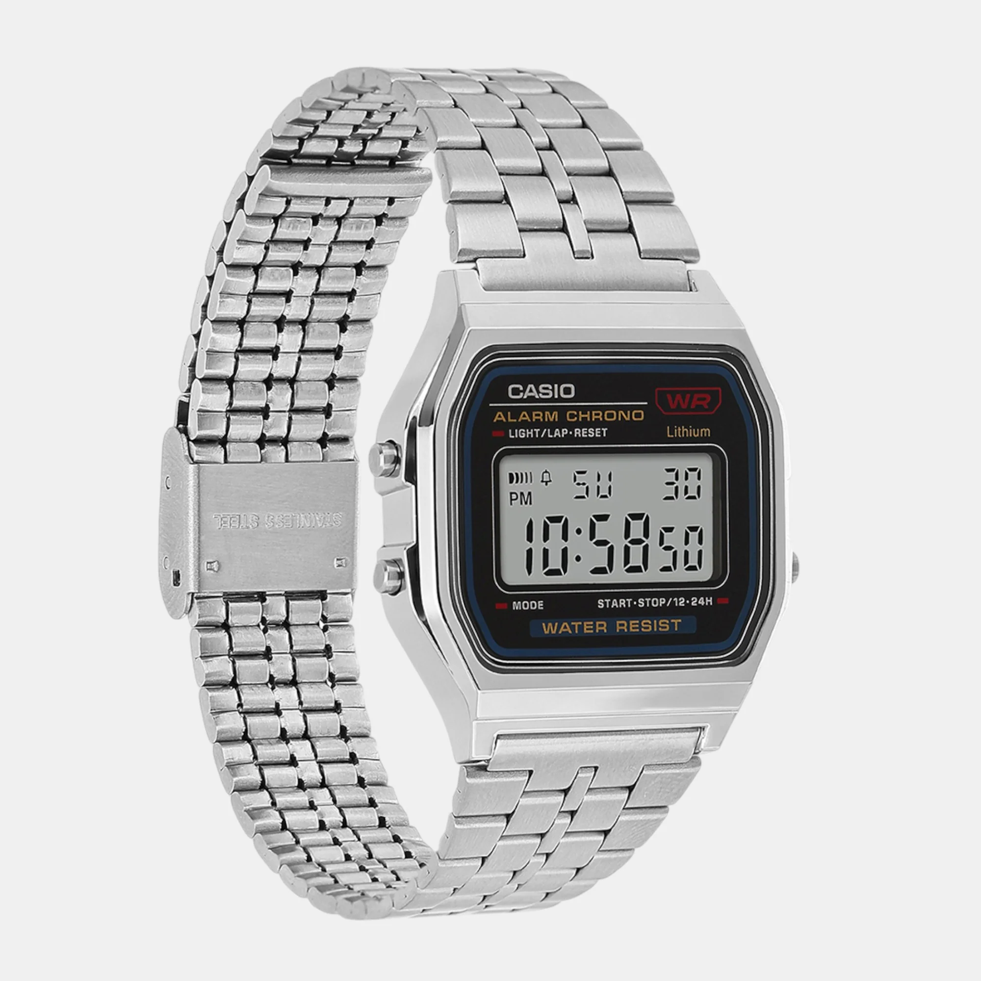 Vintage Unisex Quartz Black Dial Digital Stainless Steel Watch D338 - Image 5