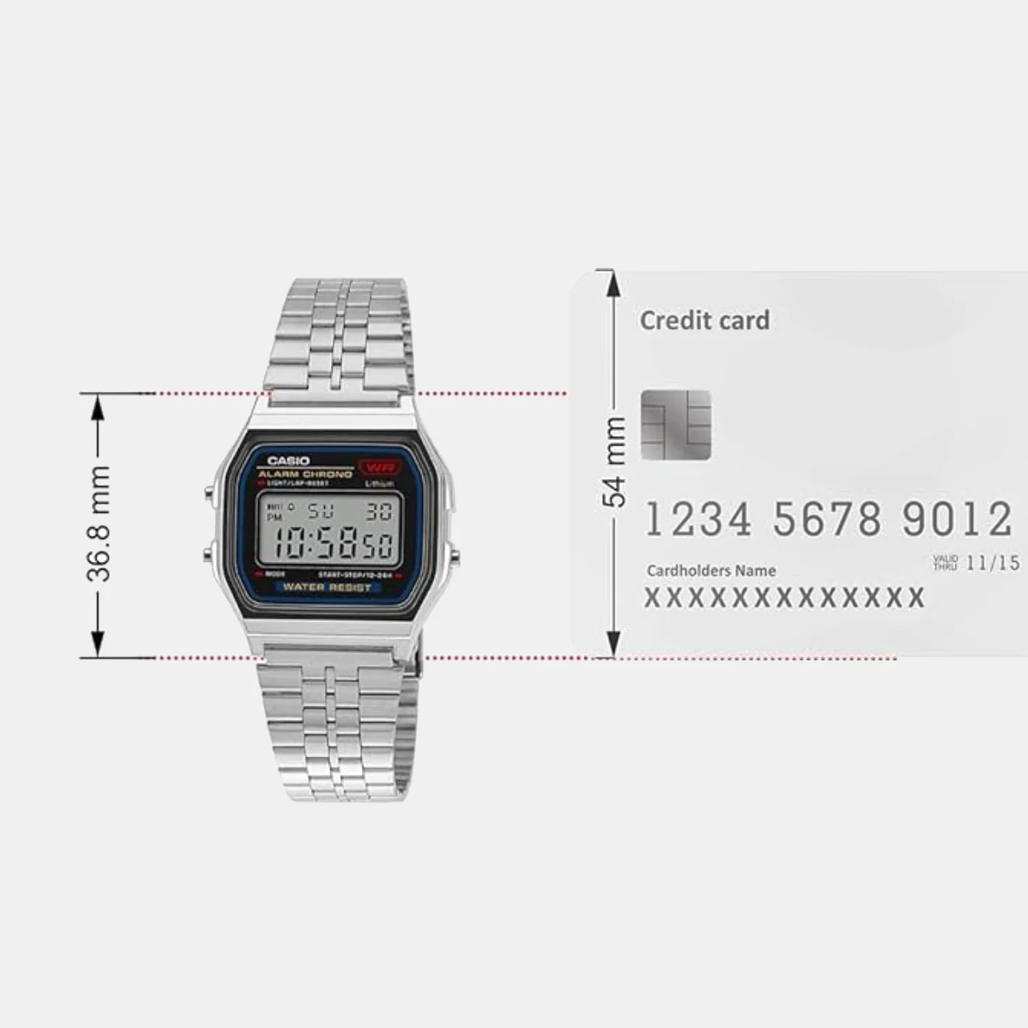 Vintage Unisex Quartz Black Dial Digital Watch D339 - Image 7