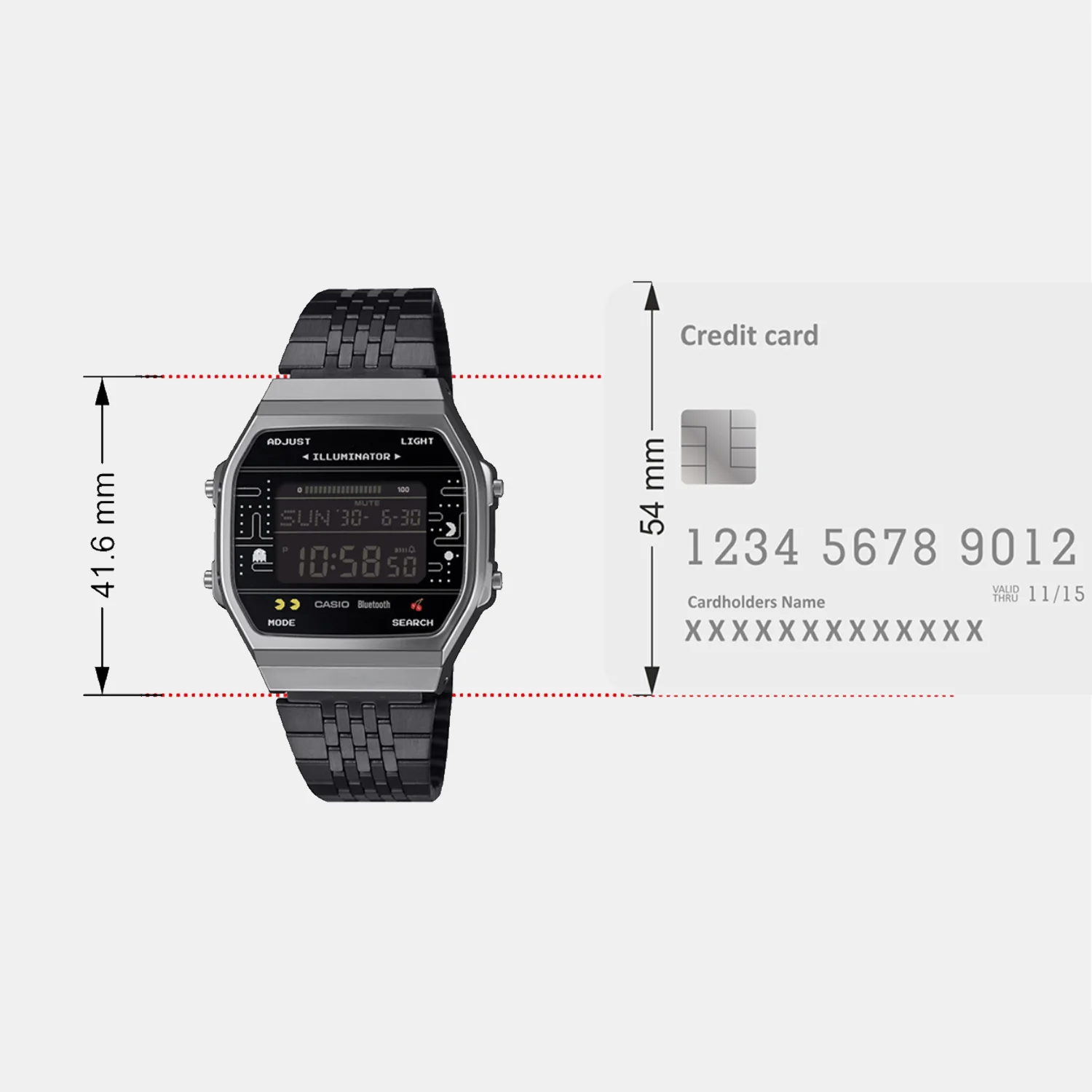Vintage Unisex Quartz Black Dial Digital Stainless Steel Watch D381 - Image 7