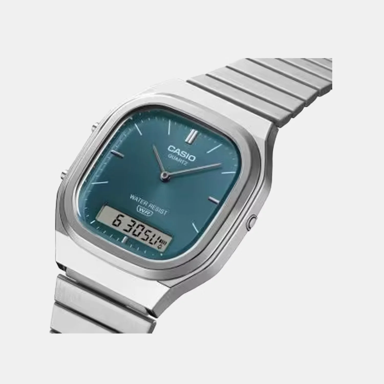Vintage Unisex Quartz Blue Dial Analog-Digital Stainless Steel Watch AQ-240E-3ADF D419 - Image 2