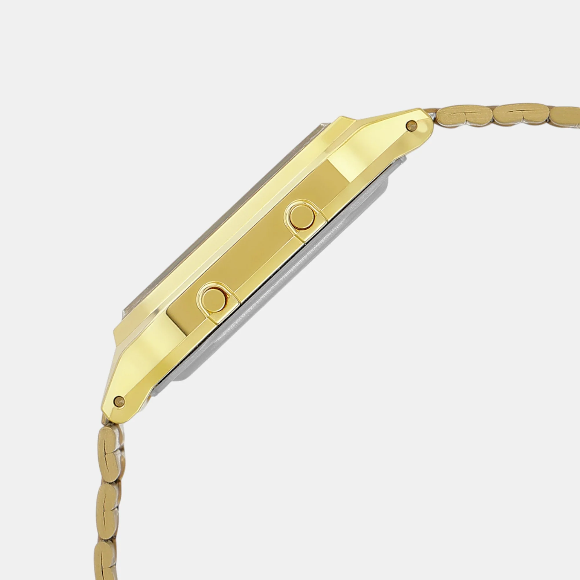 Vintage Unisex Quartz Gold Dial Analog-Digital Stainless Steel Watch D341 - Image 4