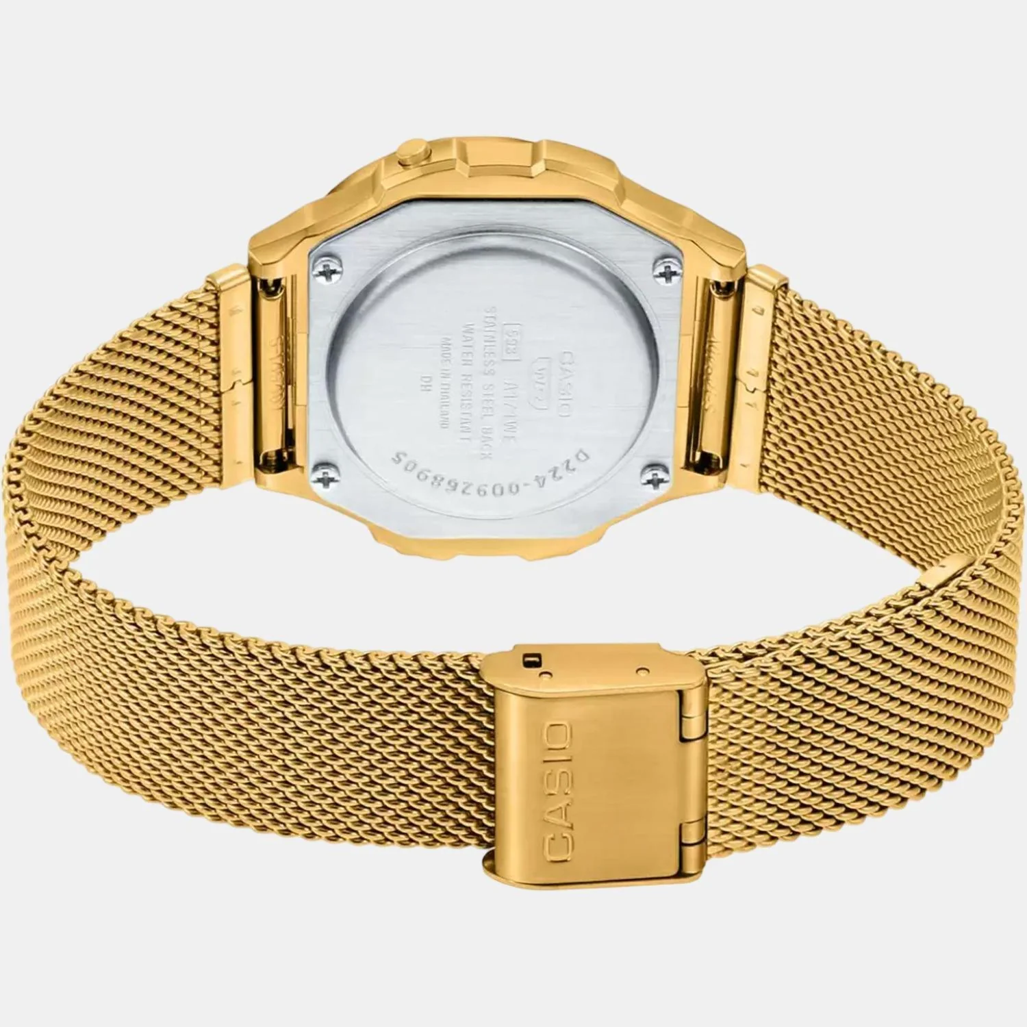 Vintage Unisex Quartz Gold Dial Digital Stainless Steel Watch D226 - Image 5