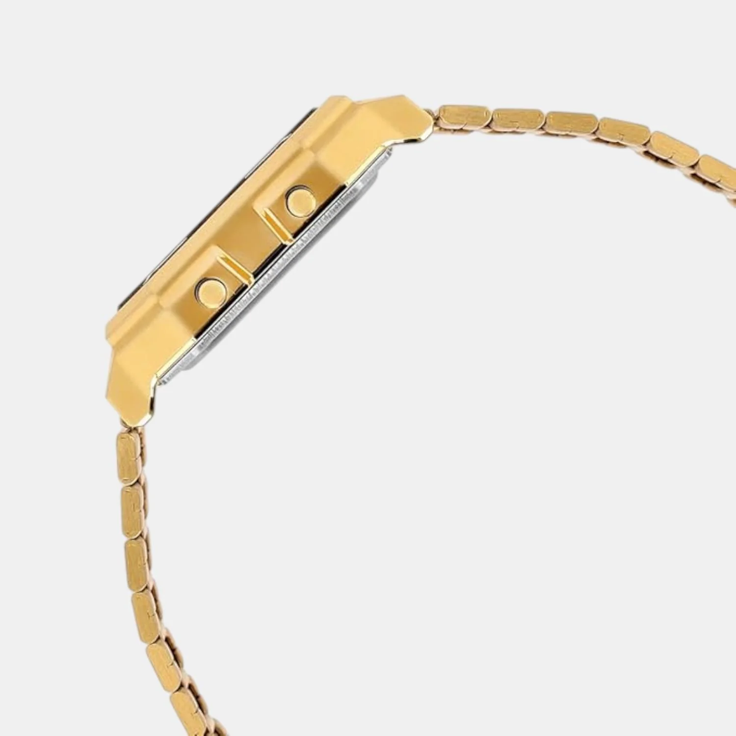 Vintage Unisex Quartz Gold Dial Digital Stainless Steel Watch D390 - Image 2