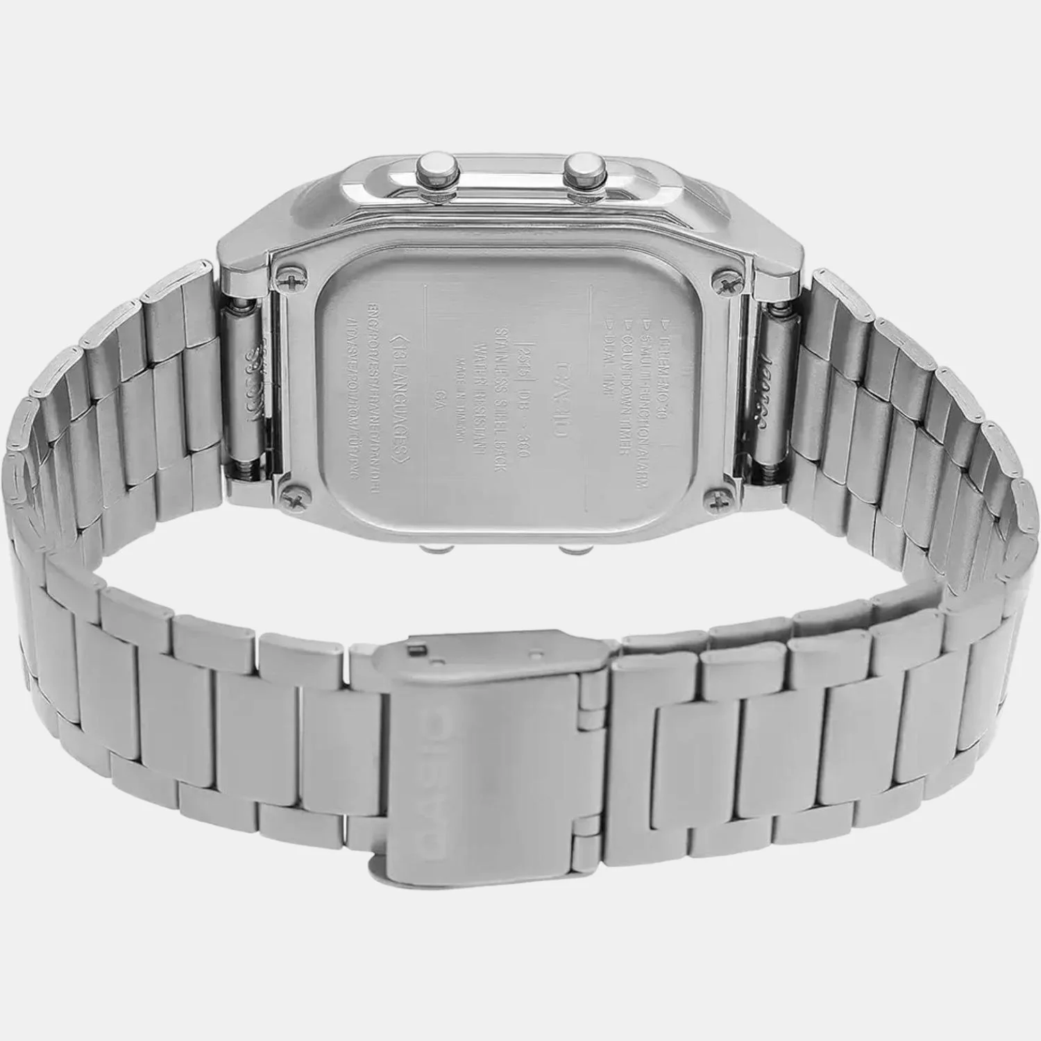 Vintage Unisex Quartz Grey Dial Digital Stainless Steel Watch DB27 - Image 4