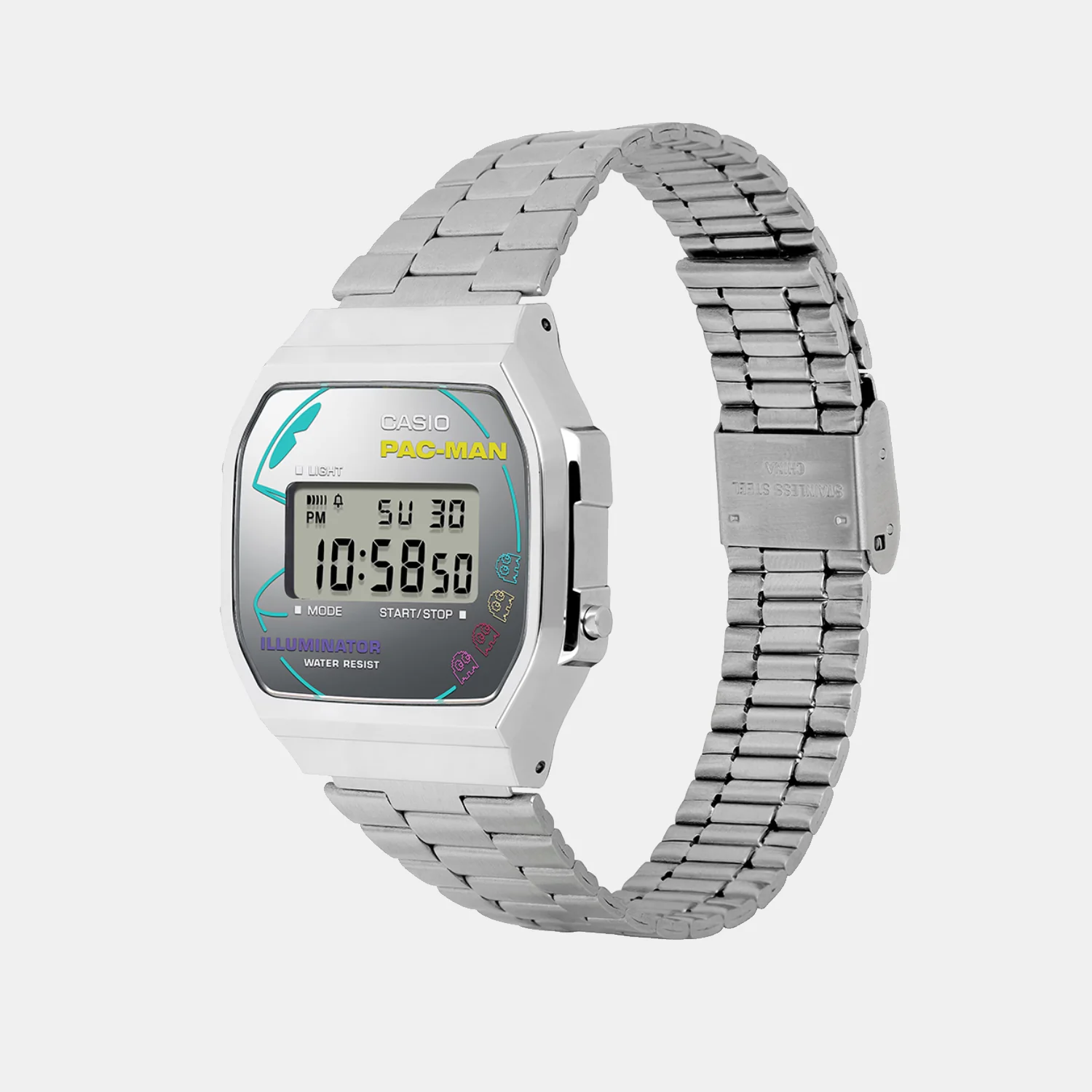 Vintage Unisex Quartz Silver Dial Digital Stainless Steel Watch D380 - Image 2