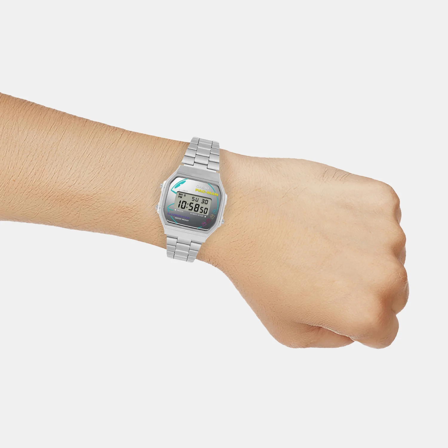 Vintage Unisex Quartz Silver Dial Digital Stainless Steel Watch D380 - Image 8