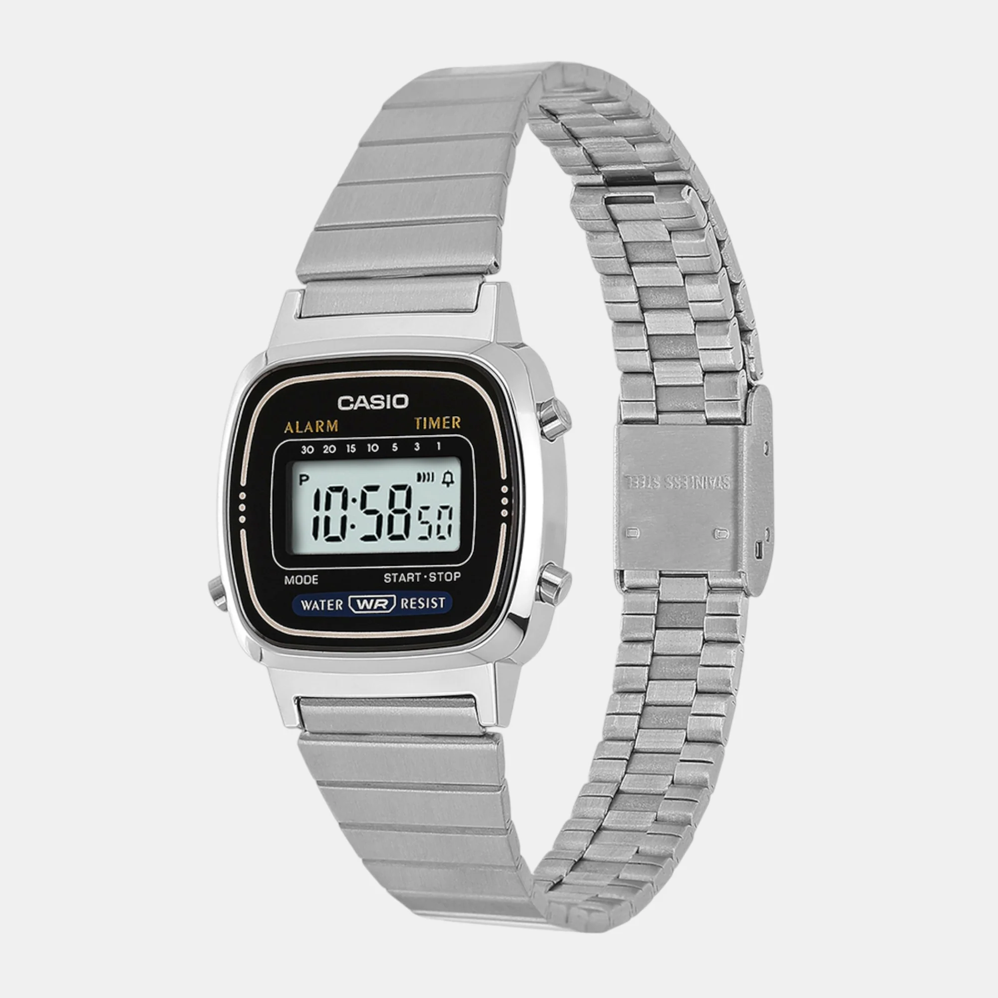 Vintage Women Quartz Black Dial Digital Stainless Steel Watch D089 - Image 2