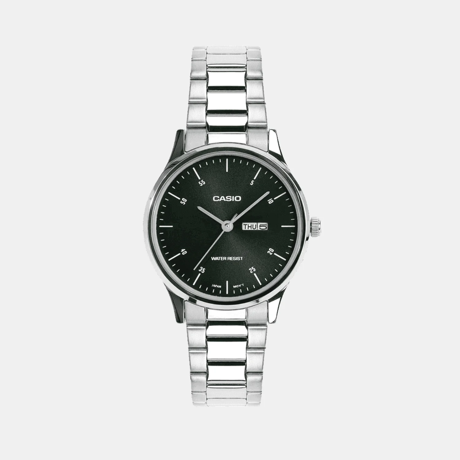 Women Quartz Green Dial Analog Stainless Steel Watch A2504