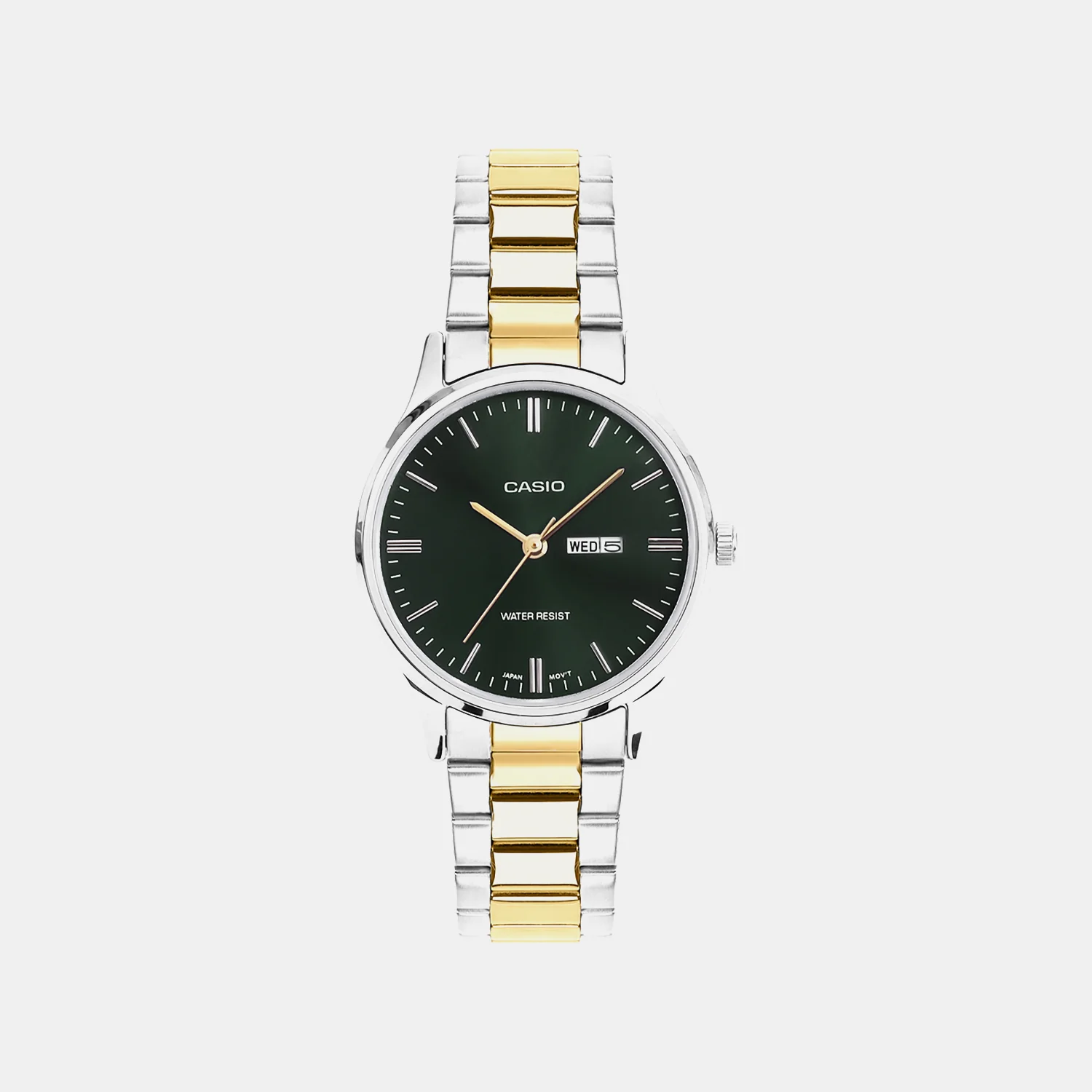 Women Quartz Green Dial Analog Stainless Steel Watch A2513