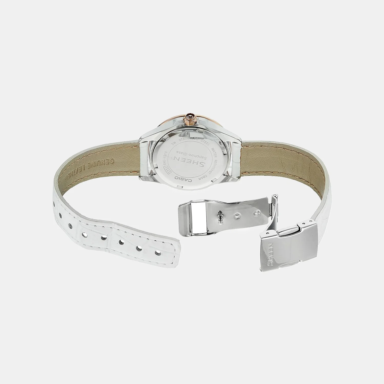 Women Quartz Rose Gold Dial Analog Leather Watch SX079 - Image 2