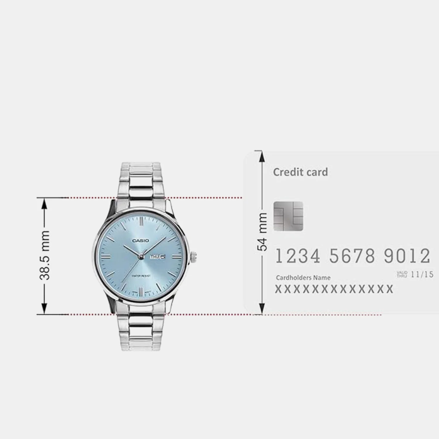 Women Quartz Blue Dial Analog Stainless Steel Watch A2503 - Image 6