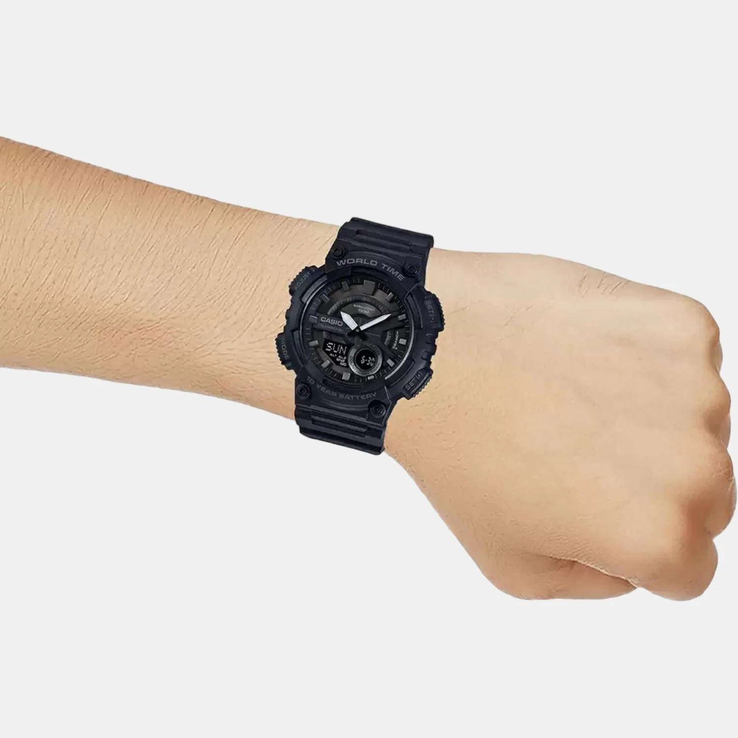 Youth Men Quartz Black Dial Analog-Digital Resin Watch AD218 - Image 8