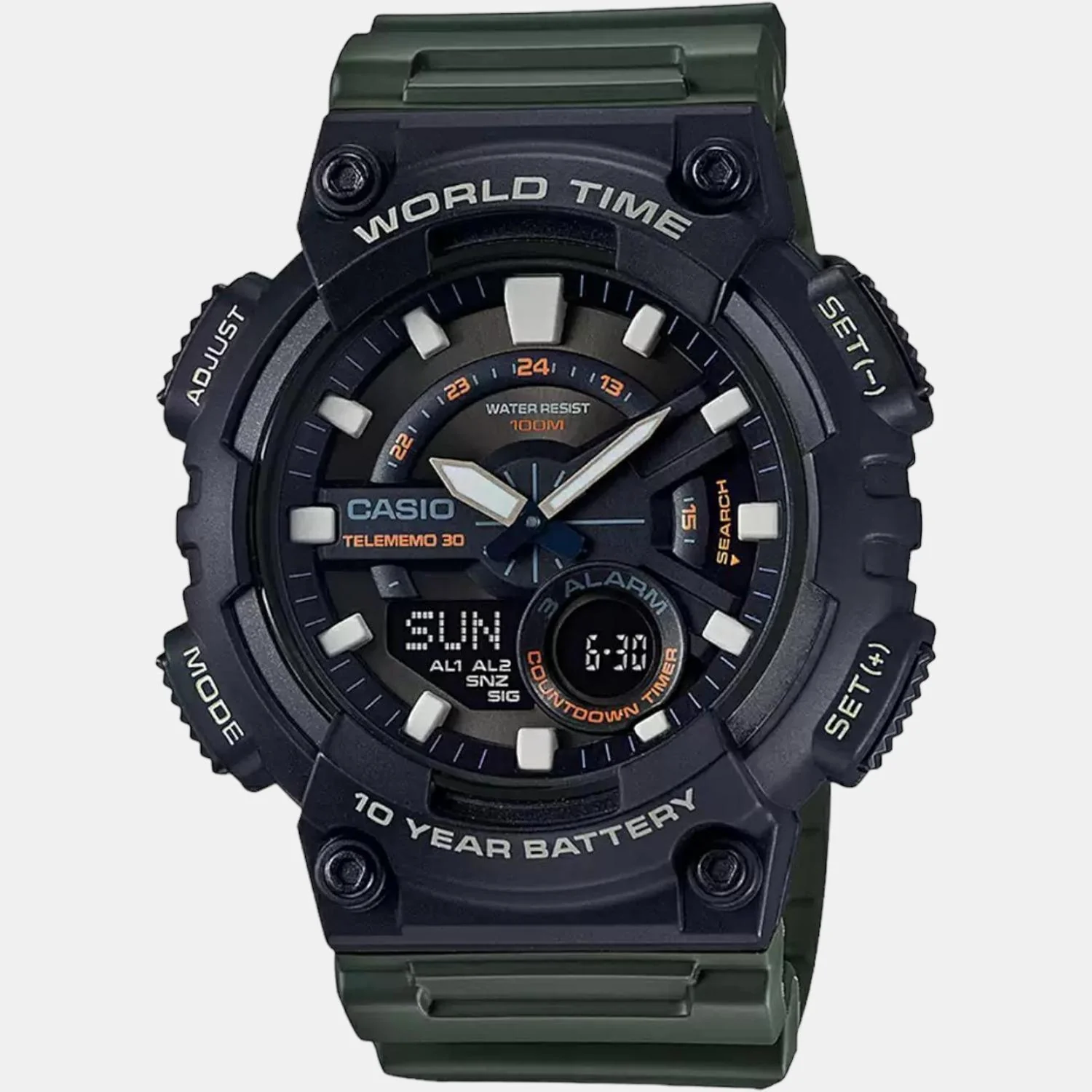 Youth Men Quartz Black Dial Analog-Digital Resin Watch AD223 - Image 3