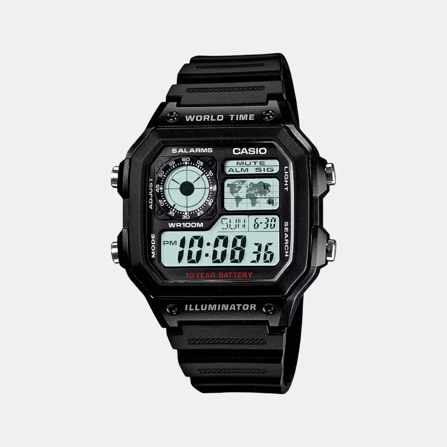 Youth Men Quartz Black Dial Digital Resin Watch D097