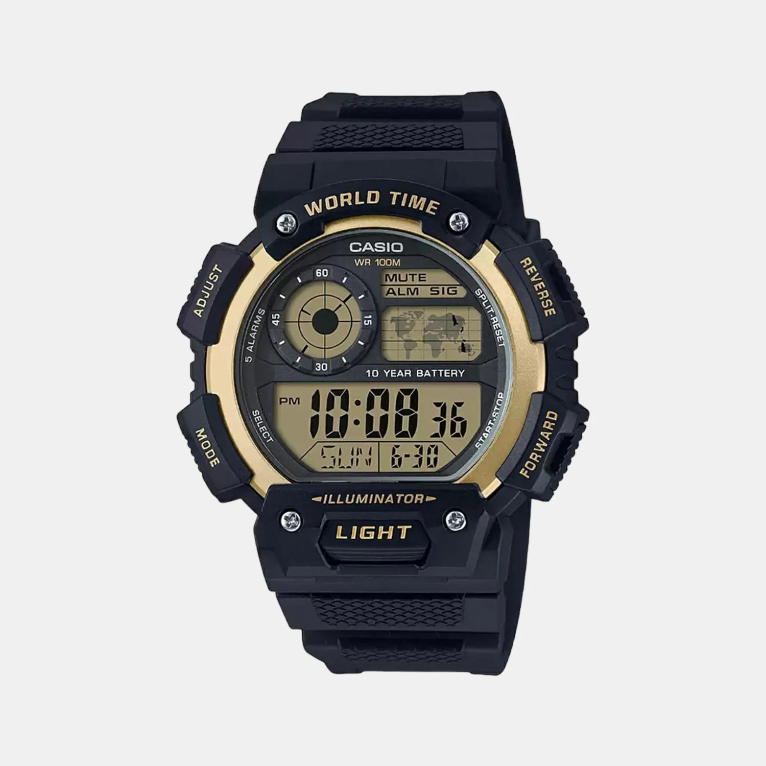 Youth Men Quartz Gold Dial Digital Resin Watch D151