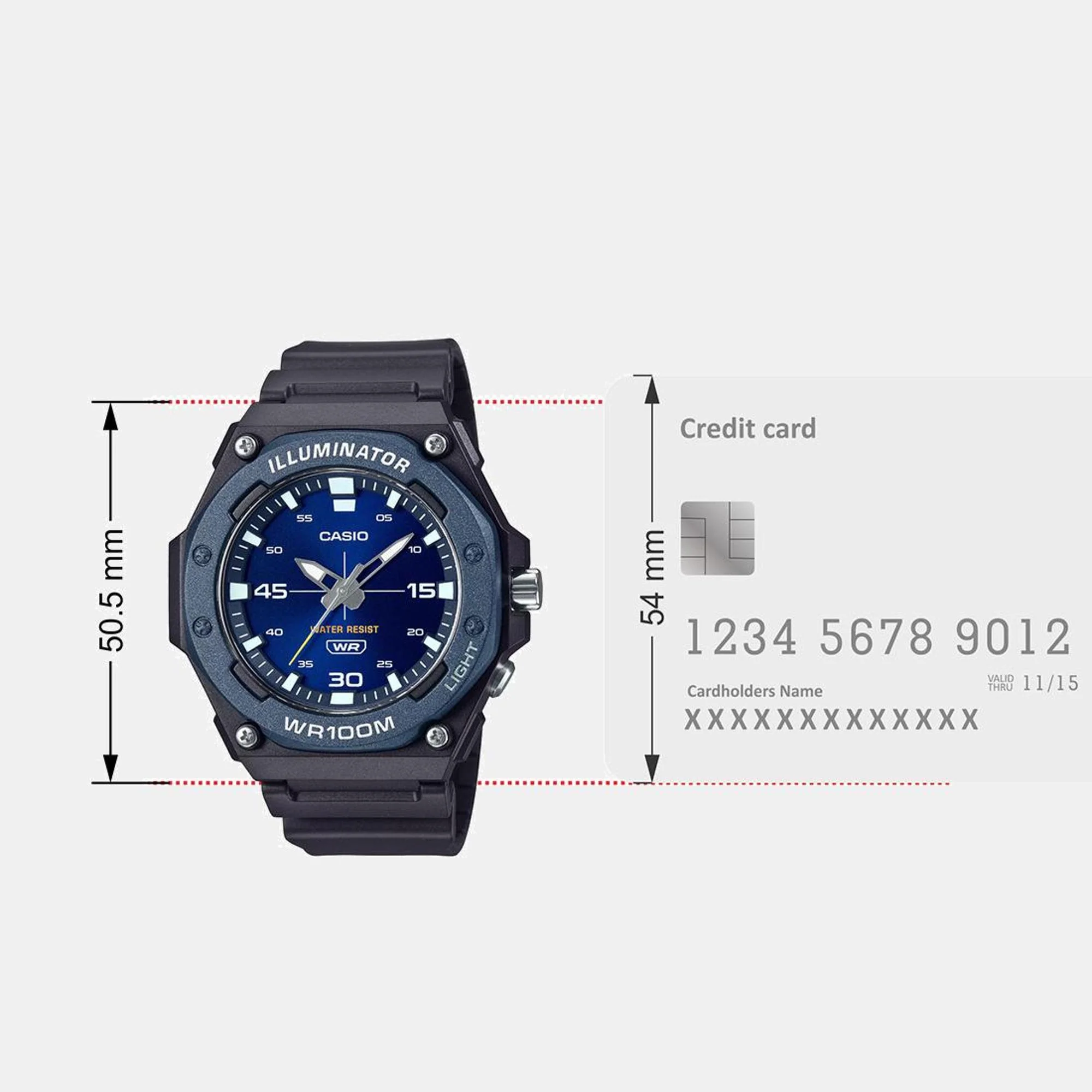 Youth Men Quartz Blue Dial Analog Resin Watch D356 - Image 9