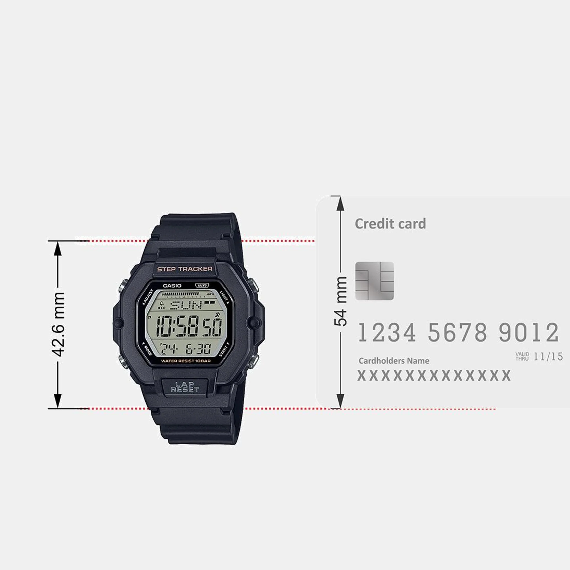 Youth Unisex Quartz Black Dial Digital Resin Watch D316 - Image 7