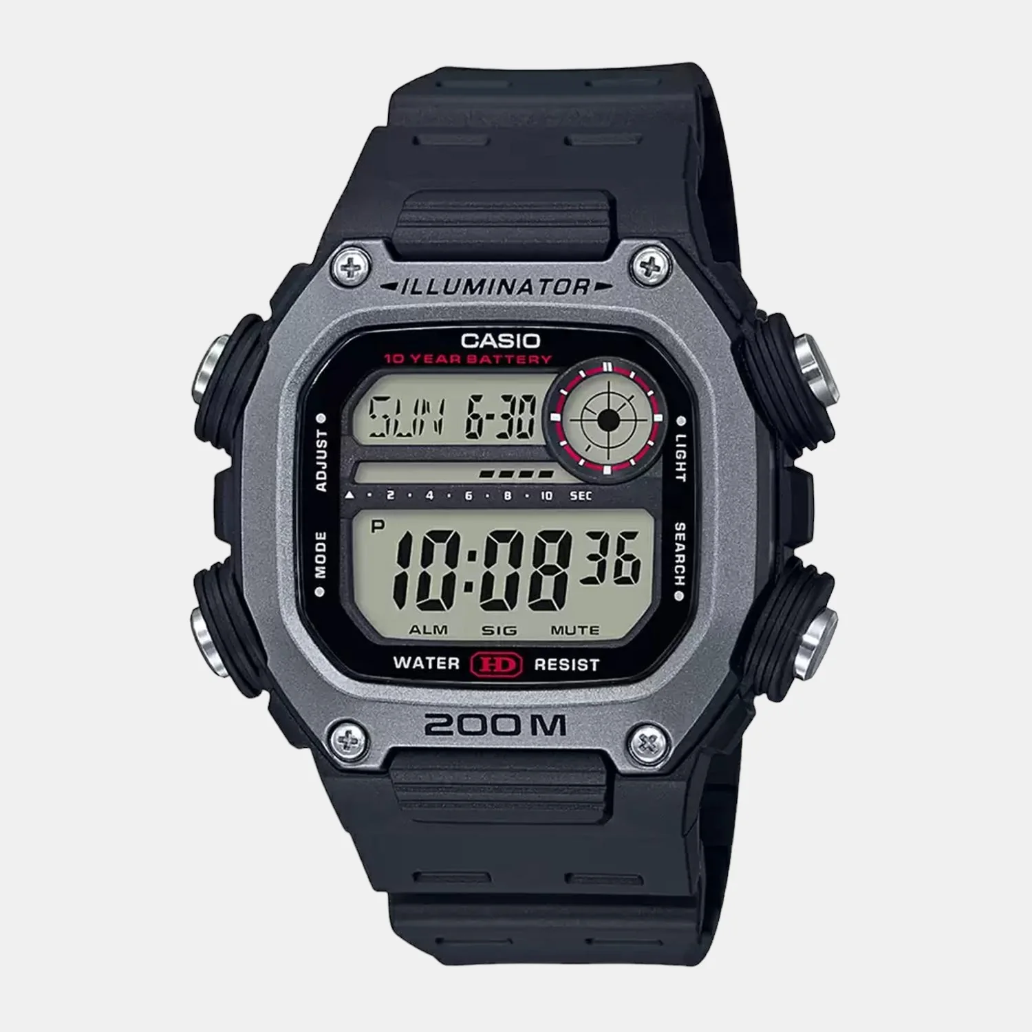 Youth Unisex Quartz Black Dial Digital Resin Watch I116 - Image 2