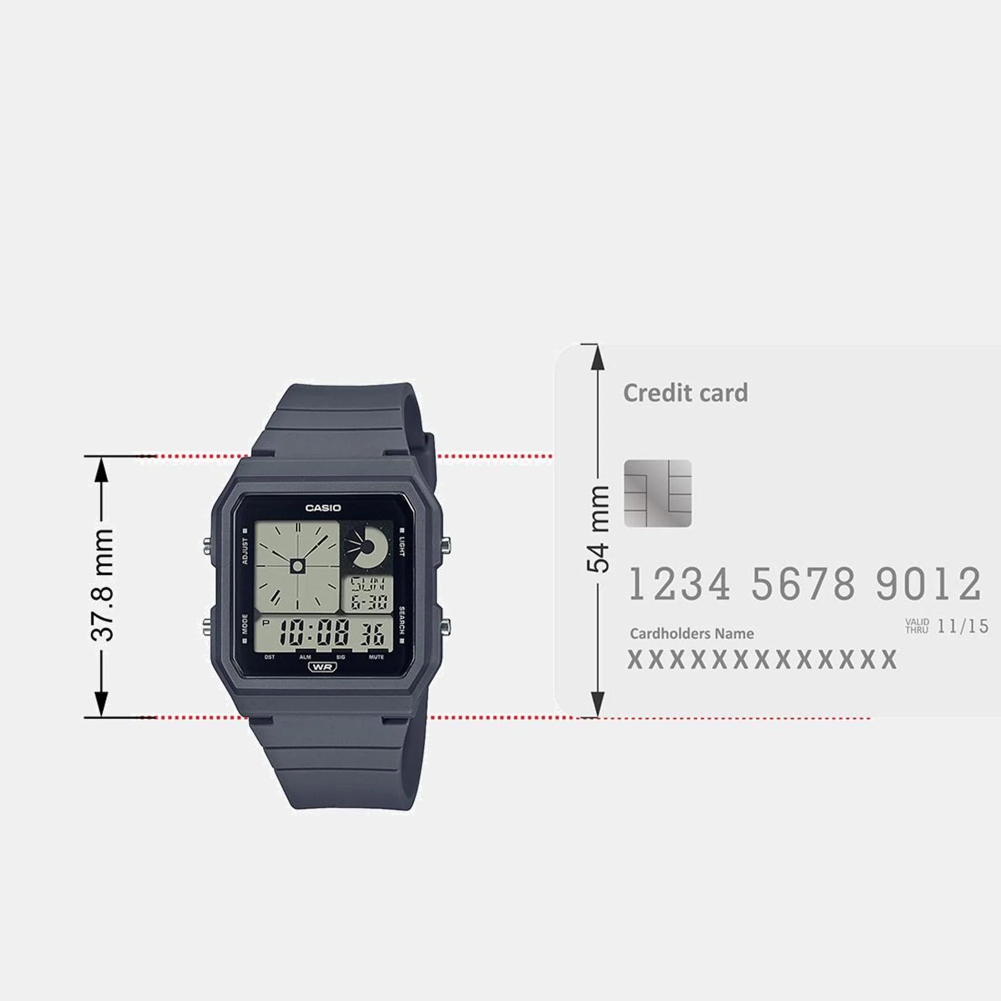 Youth Unisex Quartz Dark Grey Dial Digital Resin Watch D314 - Image 7