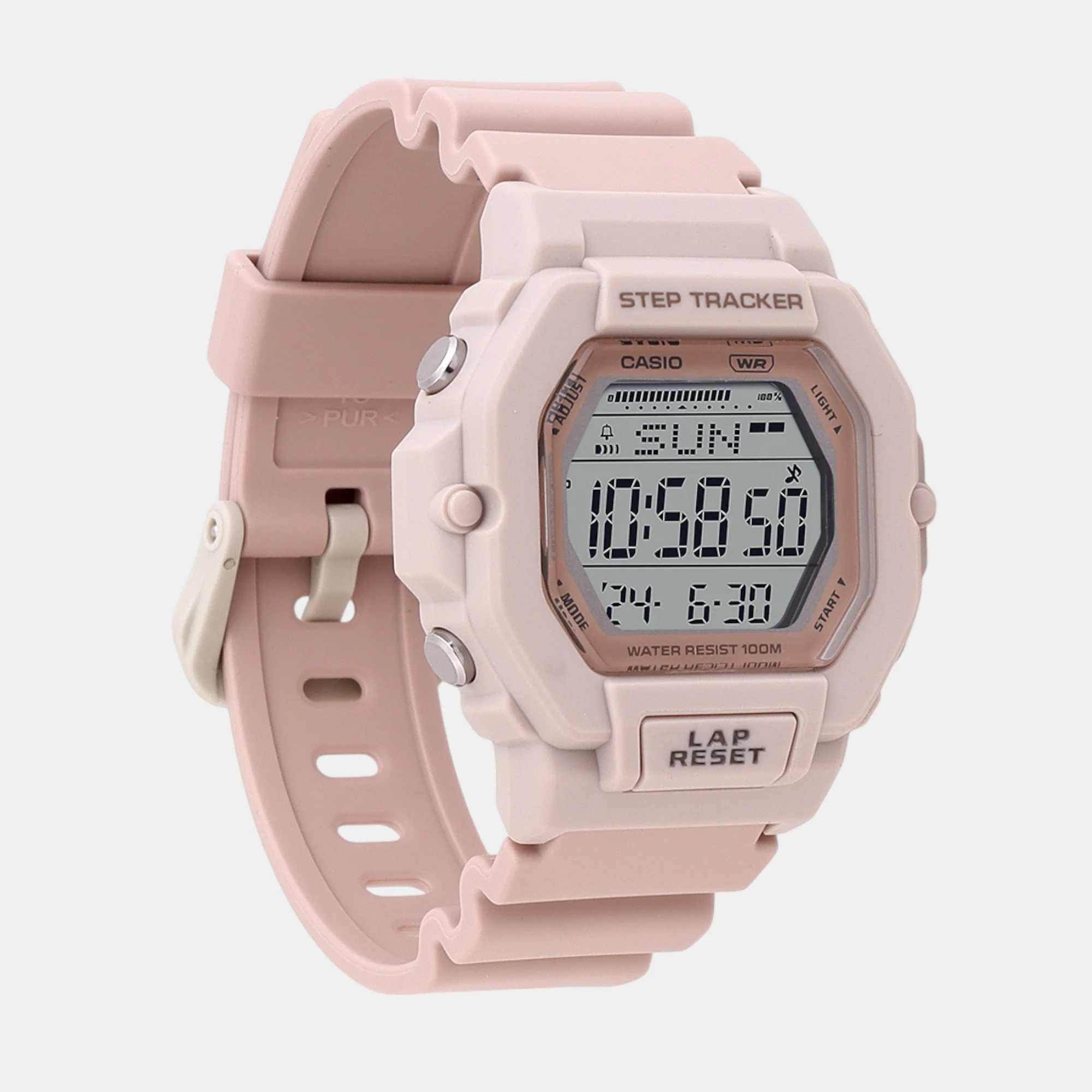 Youth Unisex Quartz Pink Dial Digital Resin Watch D317 - Image 3