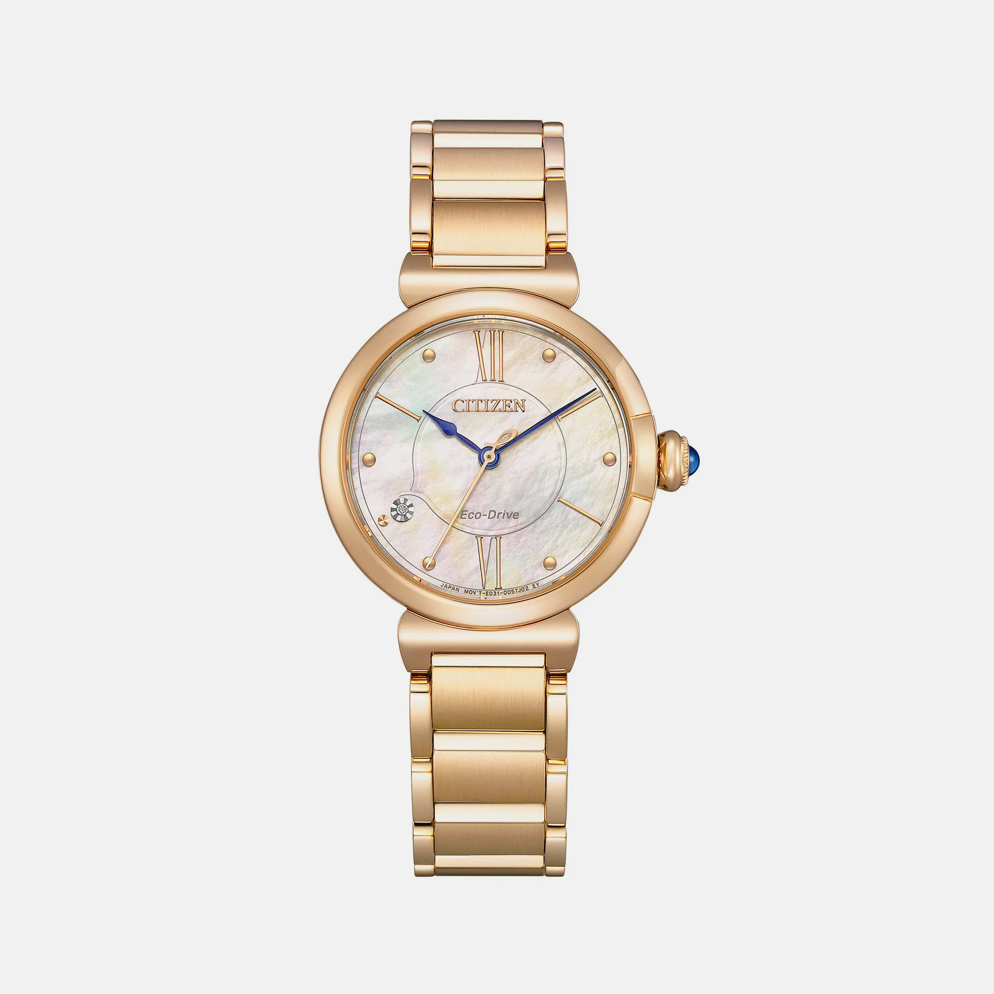 Citizen L Women Eco-Drive Mother Of Pearl Dial Analog Stainless Steel Watch EM1073-85Y