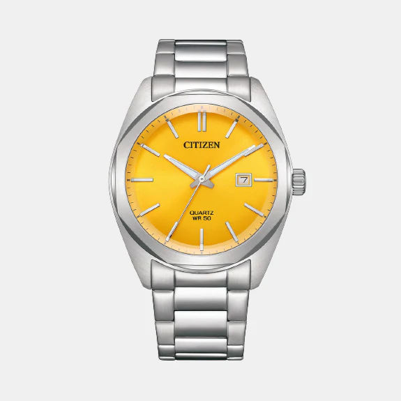 Hyperion Men Quartz Yellow Dial Analog Stainless Steel Watch BI5110-54Z - Image 2