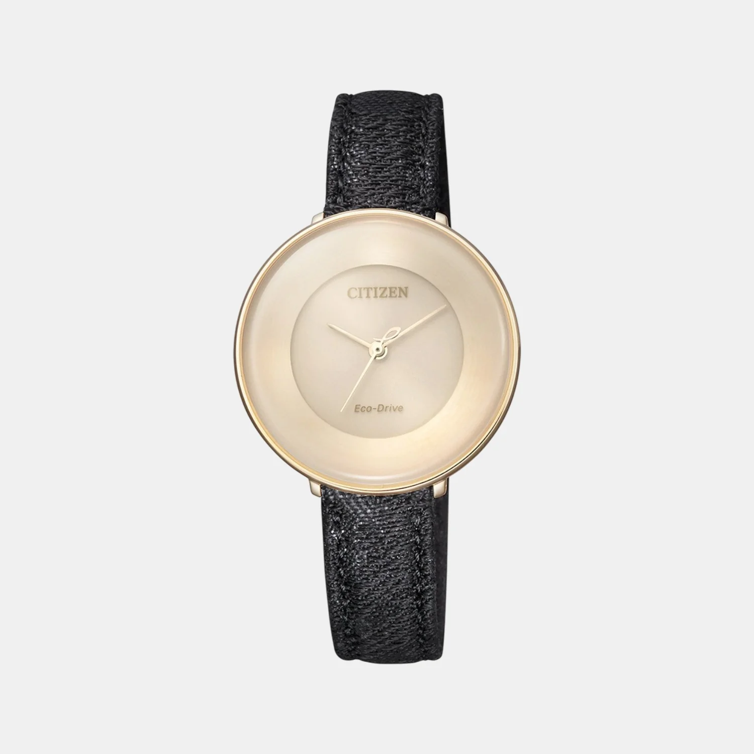 Citizen L Women Eco-Drive Champagne Dial Analog Leather Watch EM0608-42X - Image 2