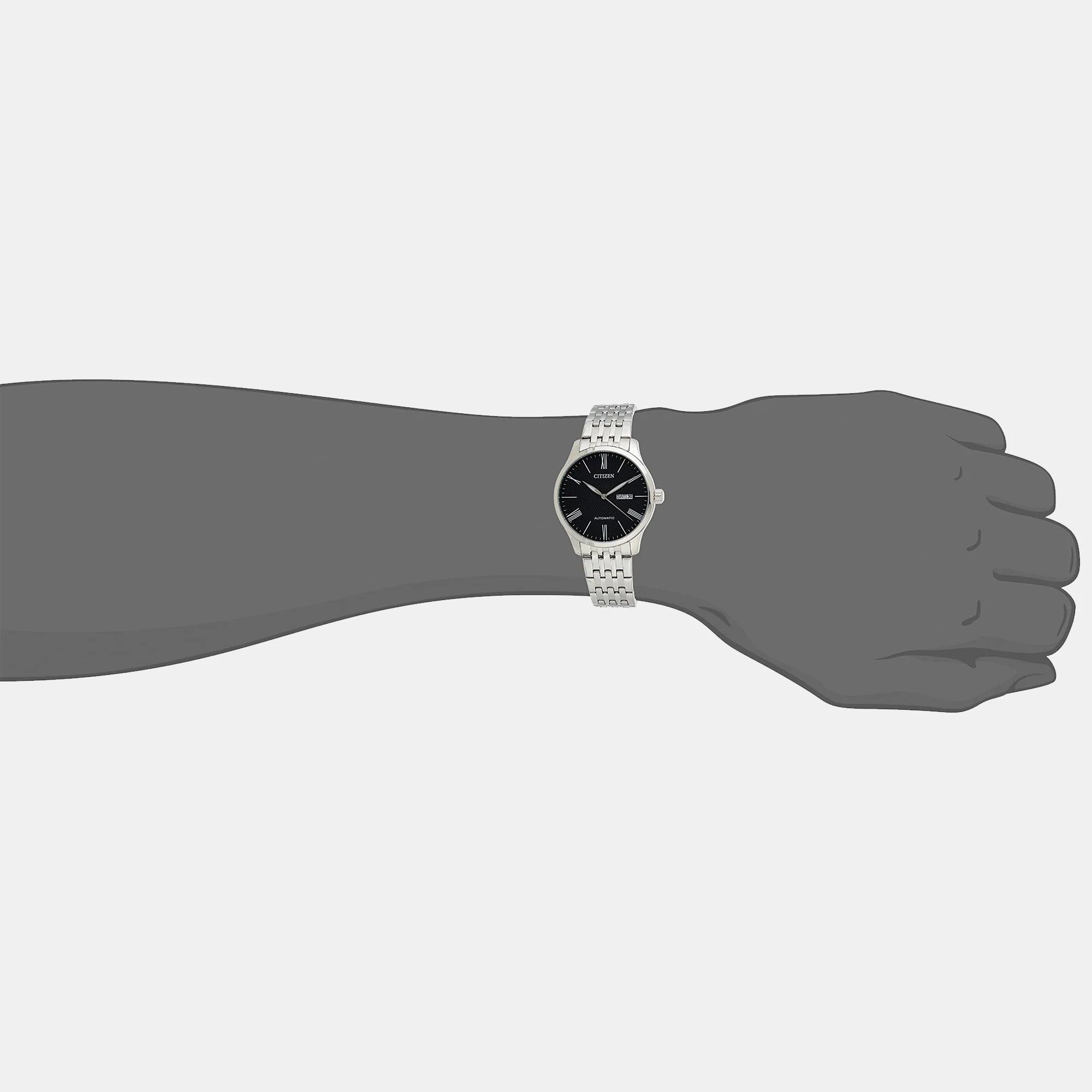 Mechanical Men Automatic Black Dial Analog Stainless Steel Watch NH8350-59E - Image 2