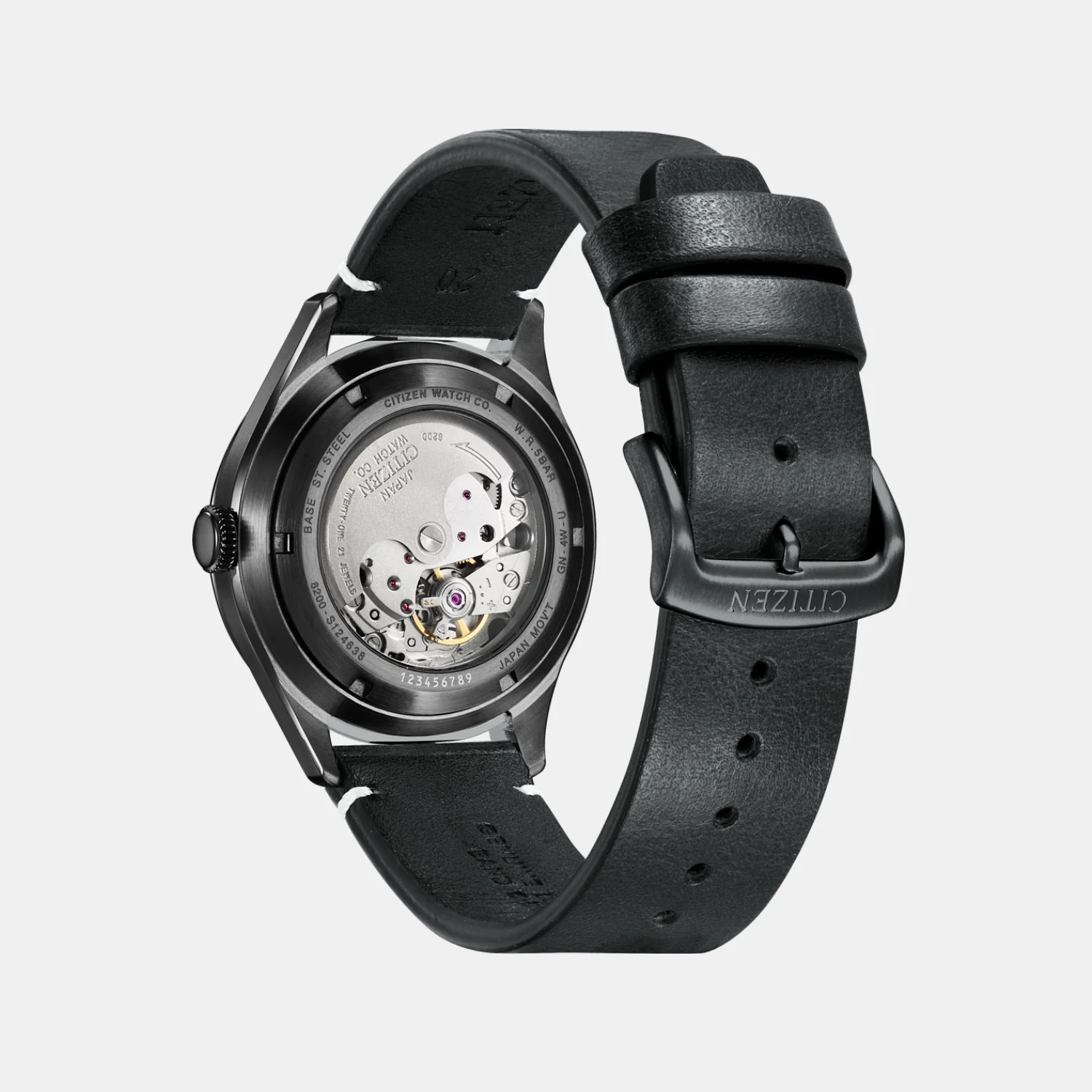 Men Automatic Black Dial Analog Leather Watch NH8395-00E - Image 4