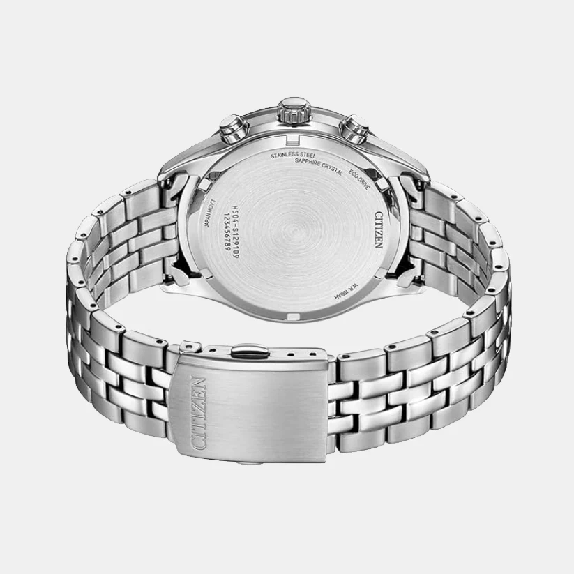 Men Eco-Drive Black Dial Analog Stainless Steel Watch AT2570-56E - Image 6