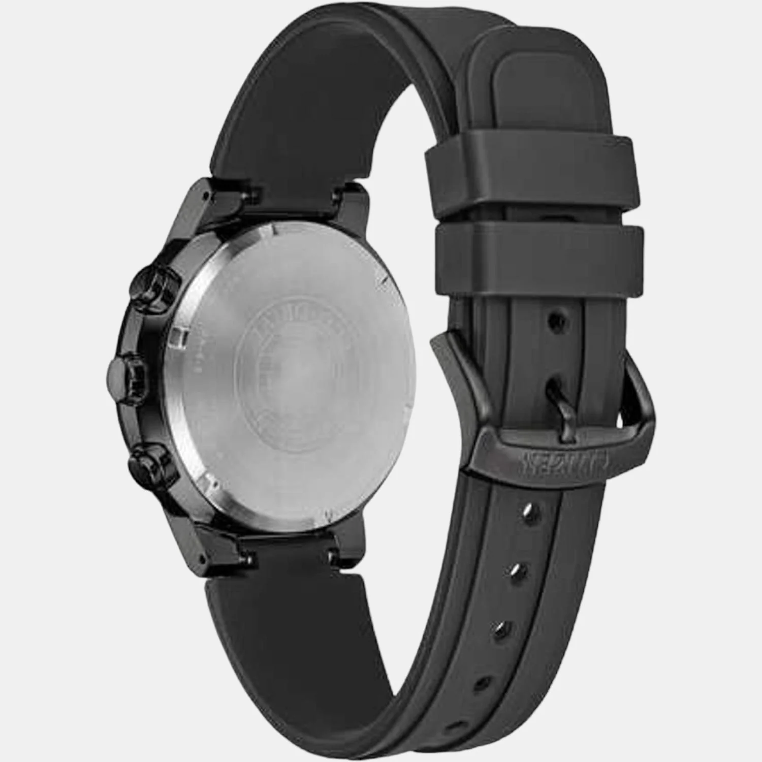 Men Eco-Drive Black Dial Chronograph Rubber Watch AT2405-10E - Image 2