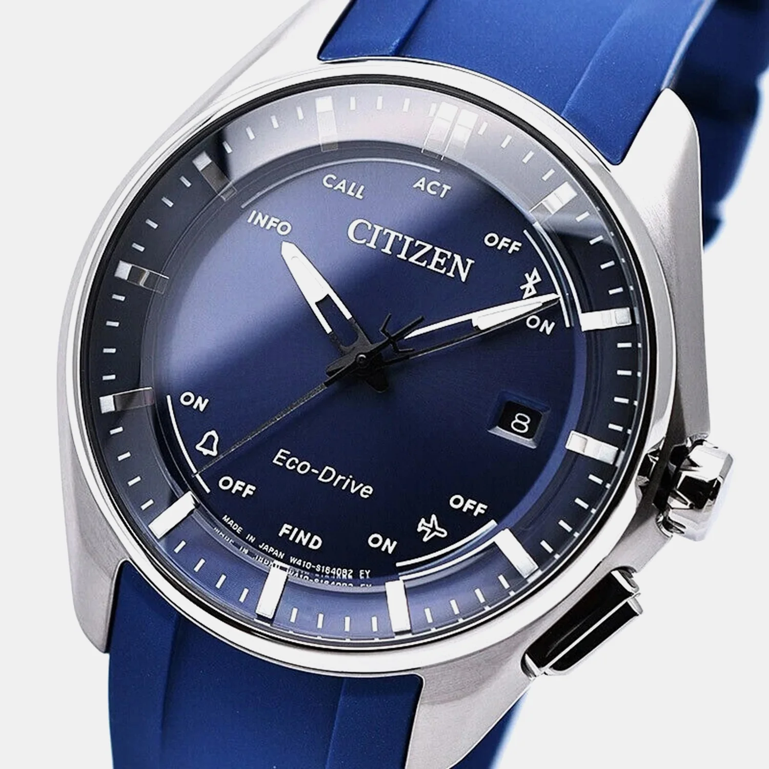 Men Eco-Drive Blue Dial Analog Rubber Watch BZ4000-07L - Image 2