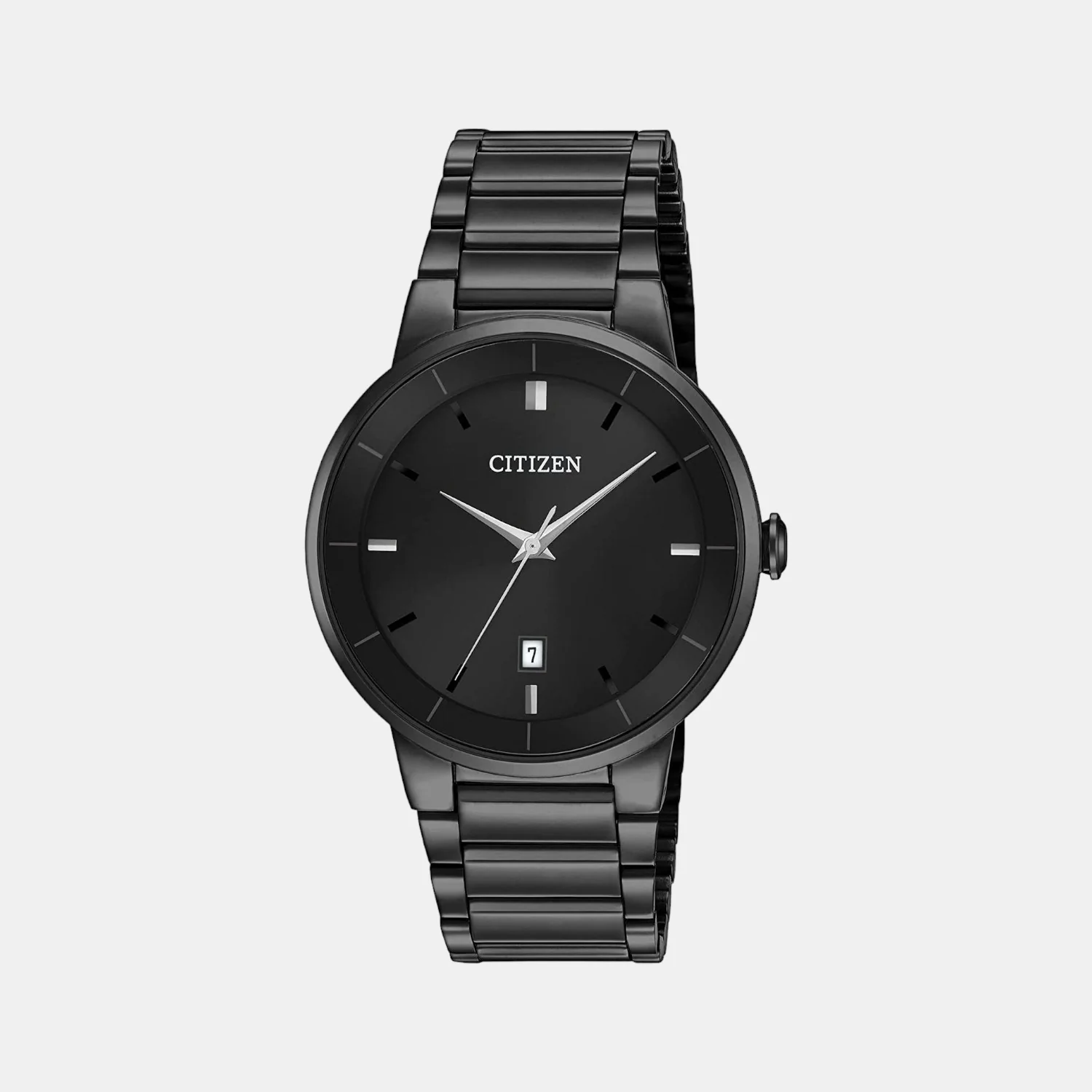 Men Quartz Black Dial Analog Stainless Steel Watch BI5017-50E
