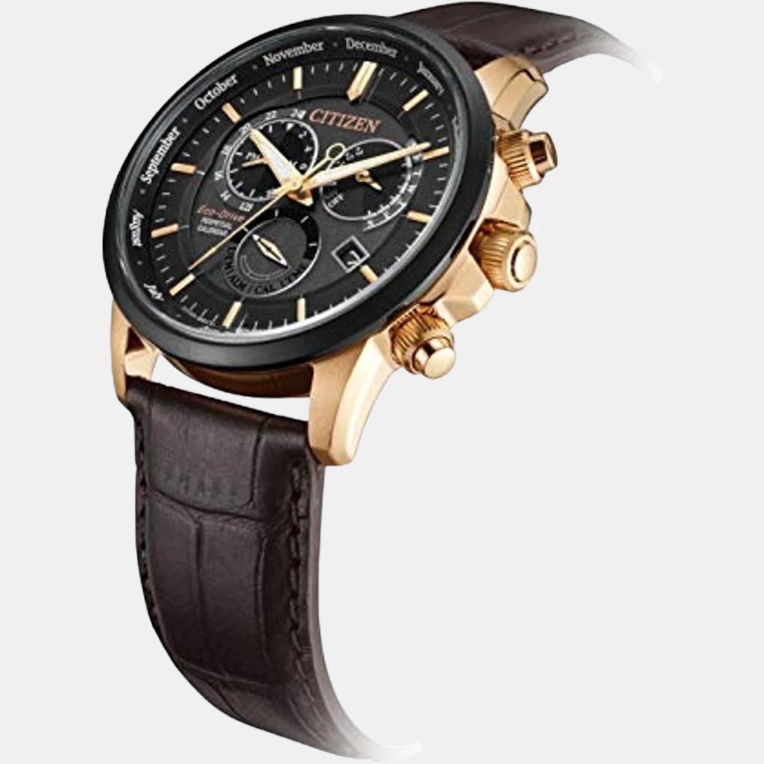 Men Quartz Black Dial Chronograph Leather Watch BL8156-12E - Image 4