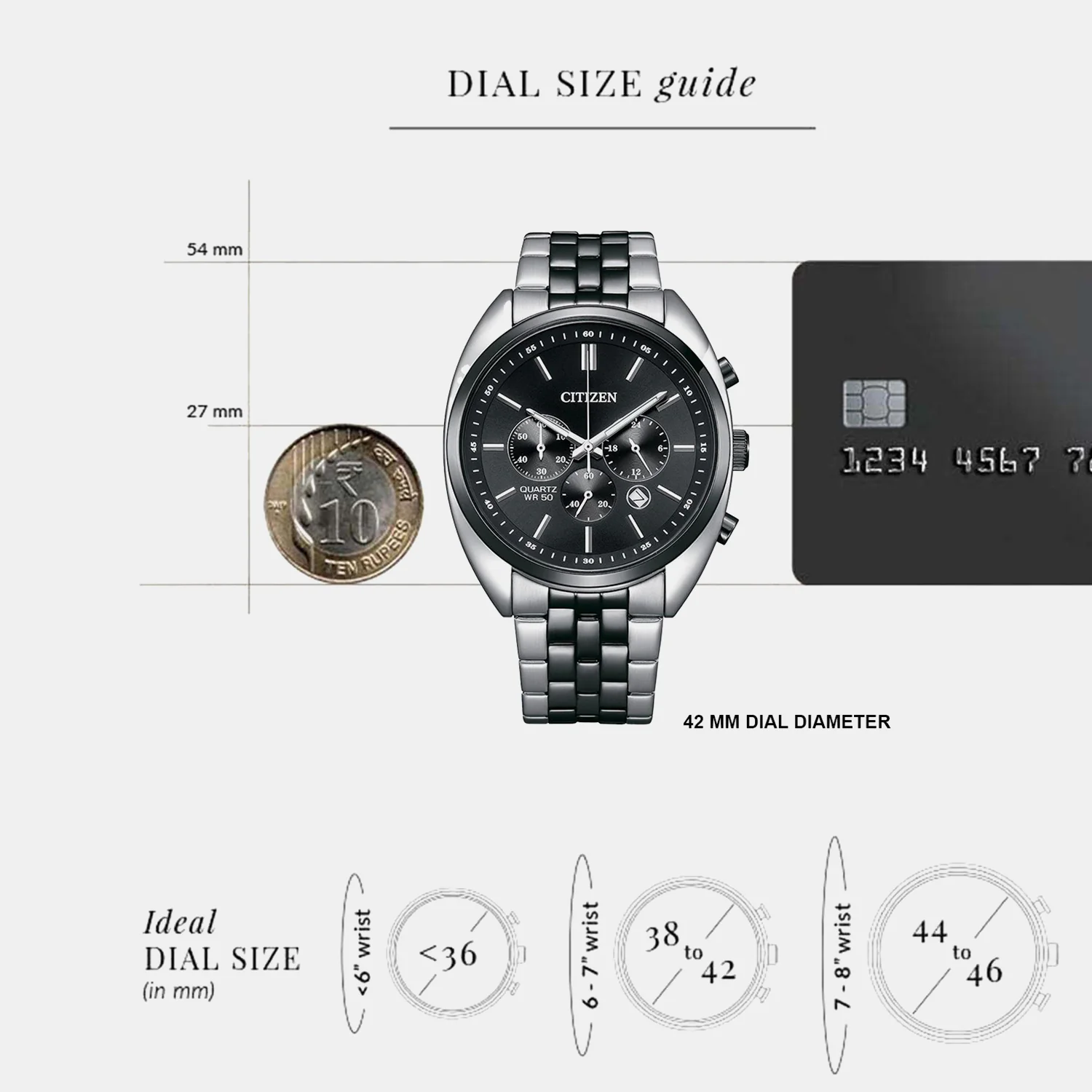 Men Quartz Black Dial Chronograph Stainless Steel Watch AN8218-54E - Image 4