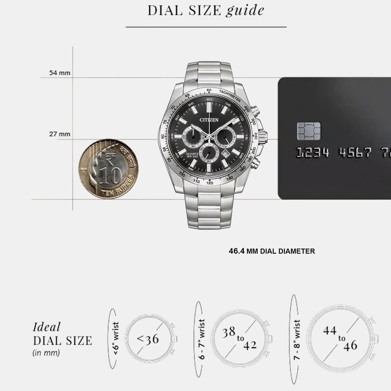 Men Quartz Black Dial Chronograph Stainless Steel Watch AN8230-59E - Image 4