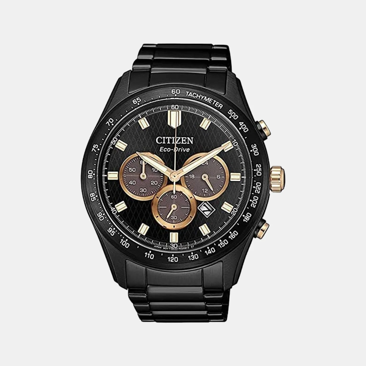 Men Quartz Black Dial Chronograph Stainless Steel Watch CA4458-88E