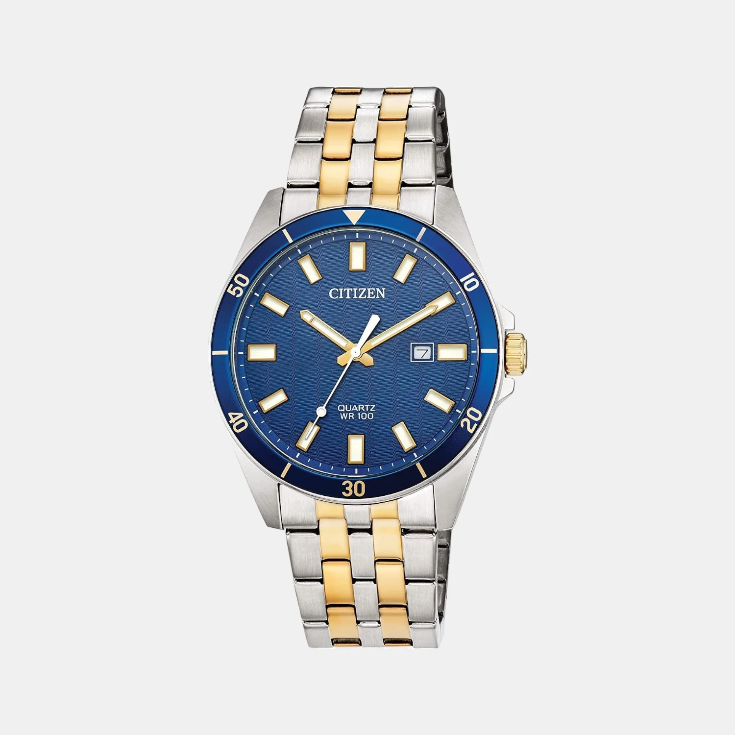 Men Quartz Blue Dial Analog Stainless Steel Watch BI5054-53L