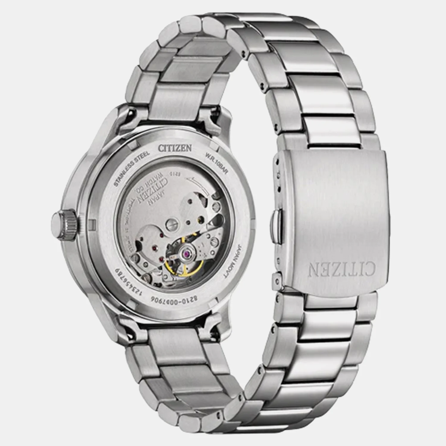 Men Automatic Blue Dial Analog Stainless Steel Watch NJ0191-83M - Image 3
