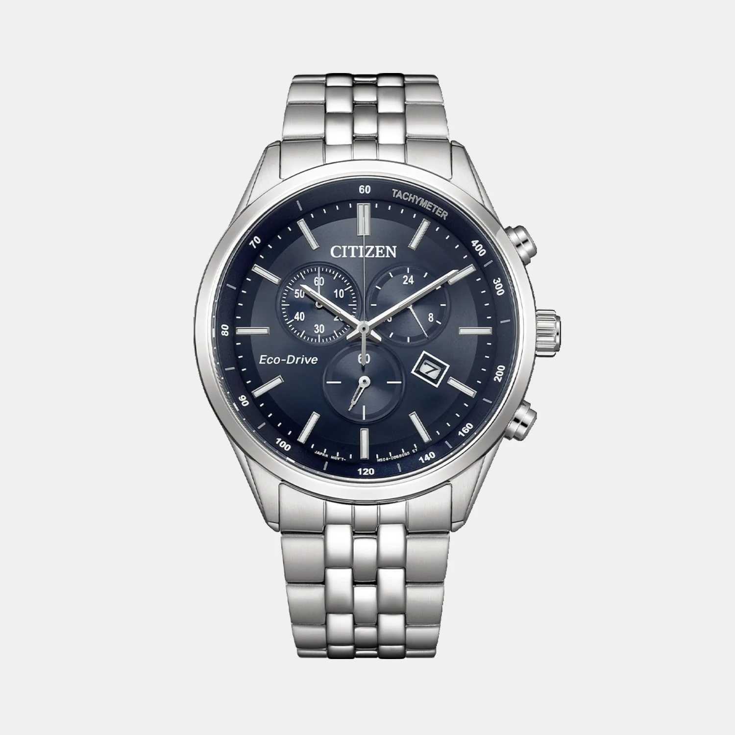 Men Quartz Blue Dial Chronograph Stainless Steel Watch AT2570-56L - Image 2