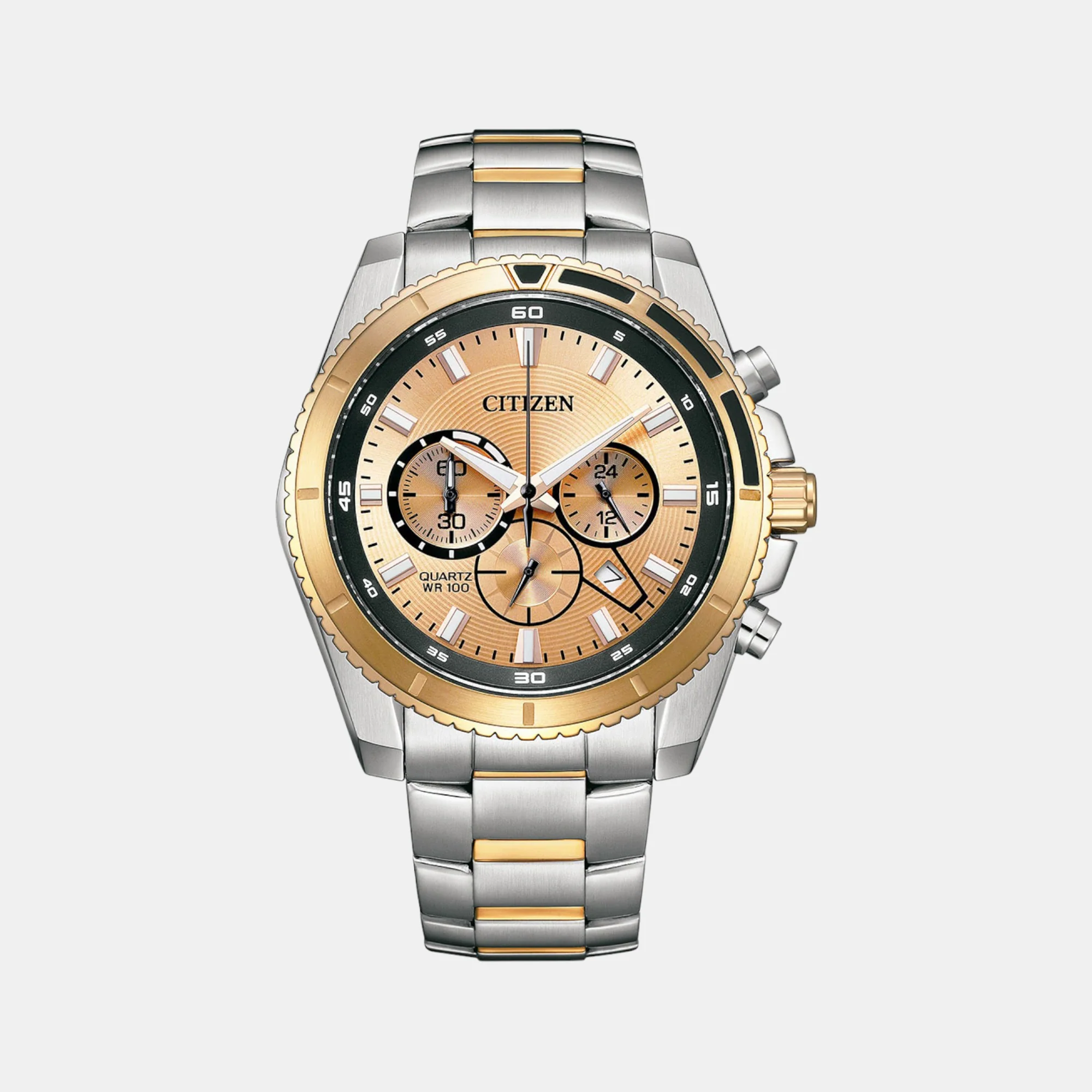 Men Quartz Champagne Dial Chronograph Watch AN8204-59X - Image 2