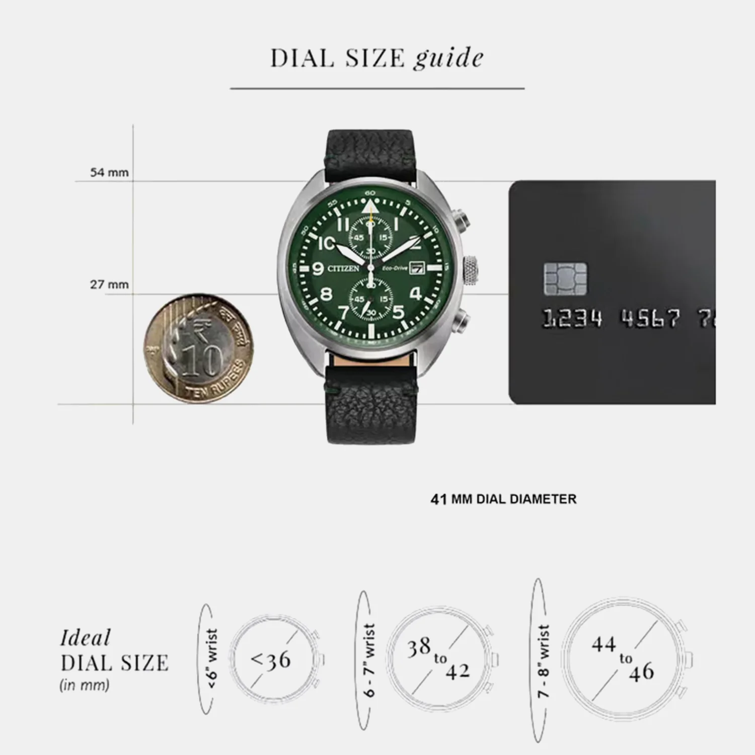 Men Quartz Green Dial Analog Leather Watch CA7041-07X - Image 4