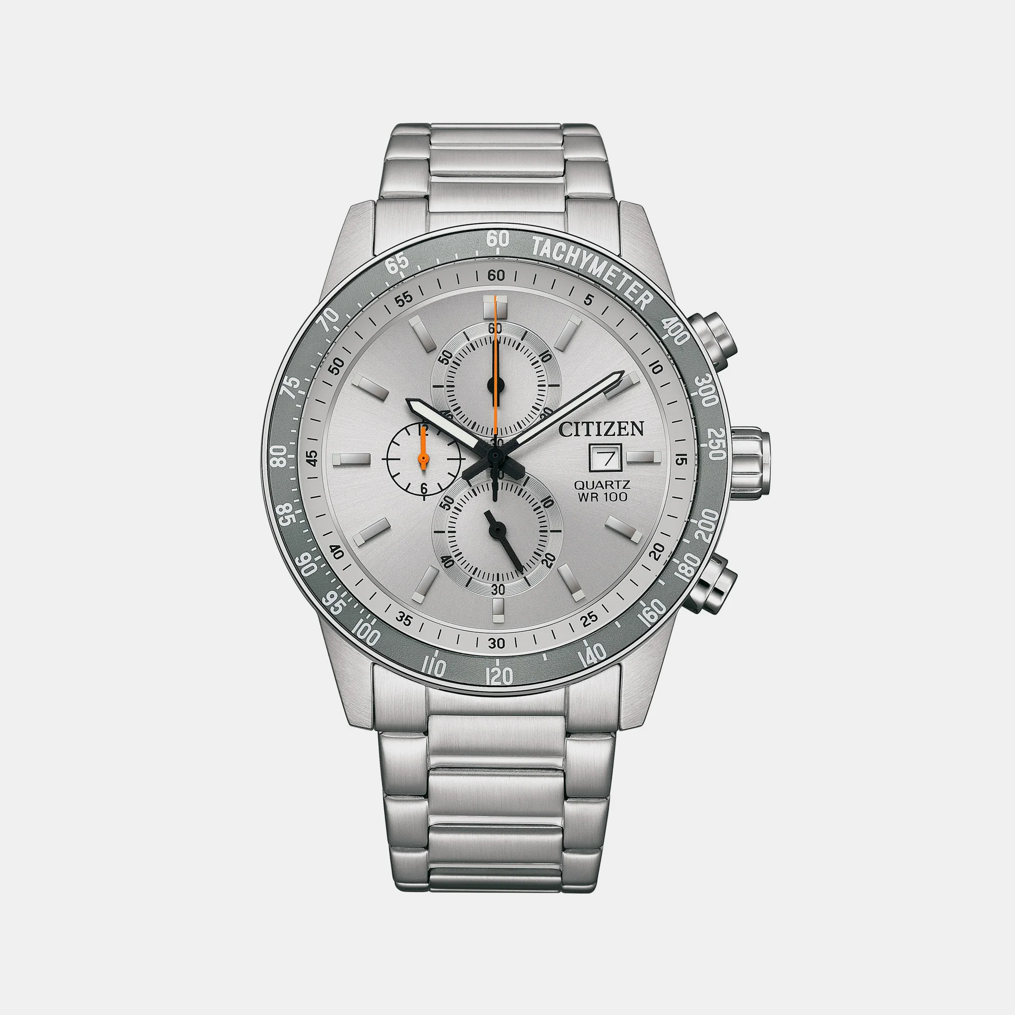 Men Quartz Grey Dial Chronograph Stainless Steel Watch AN3688-58H - Image 2
